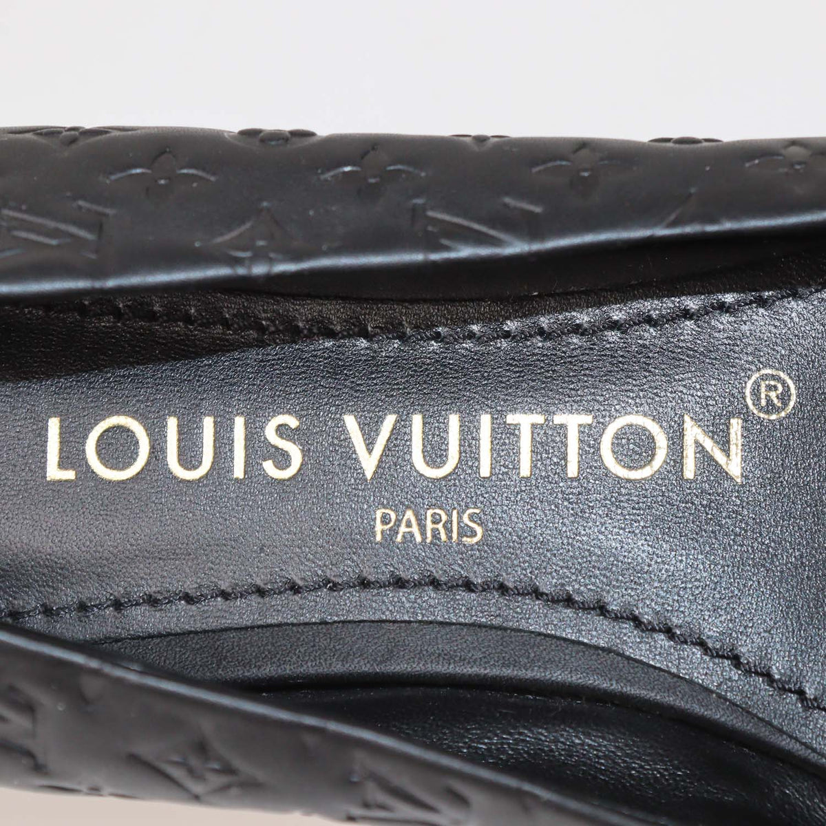 Louis Vuitton Black Monogram Leather Nina Ballerina Flats