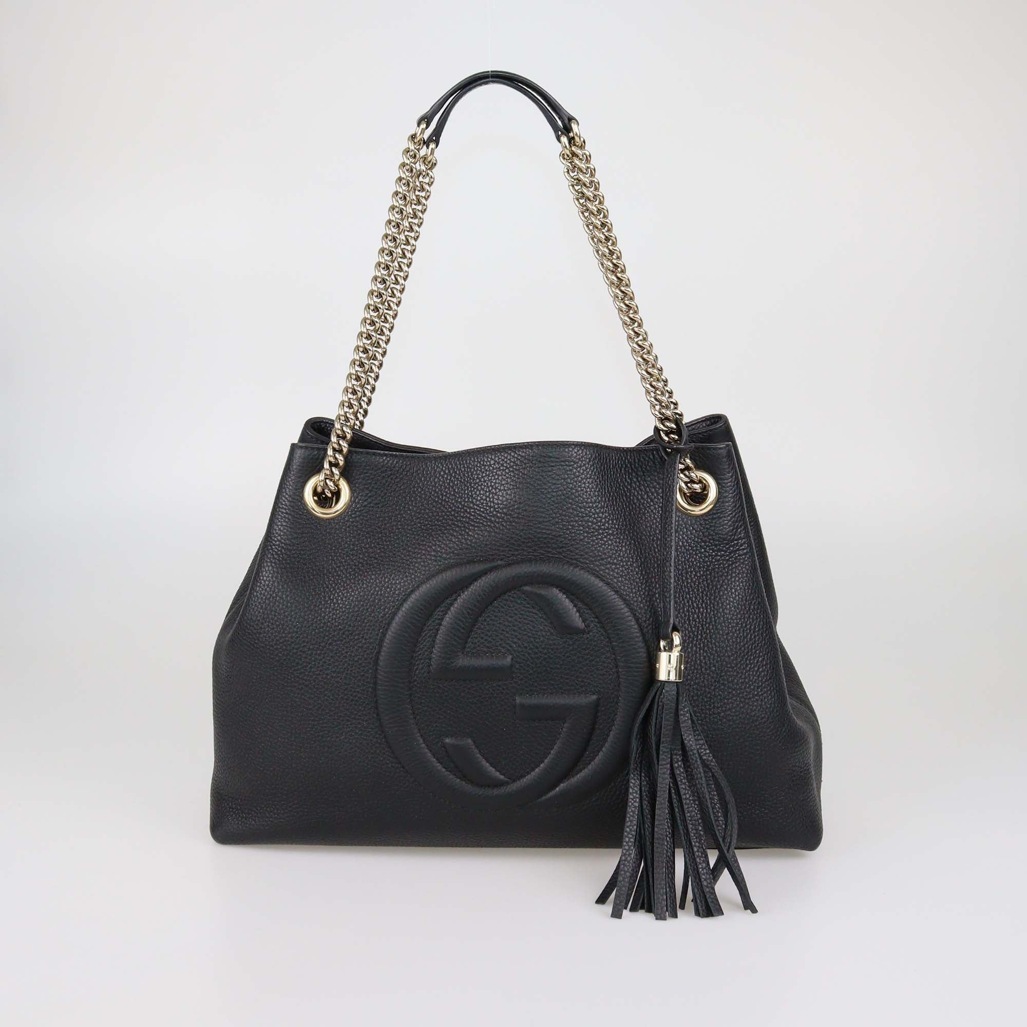 Gucci Black Leather Medium Soho Chain Shoulder Bag