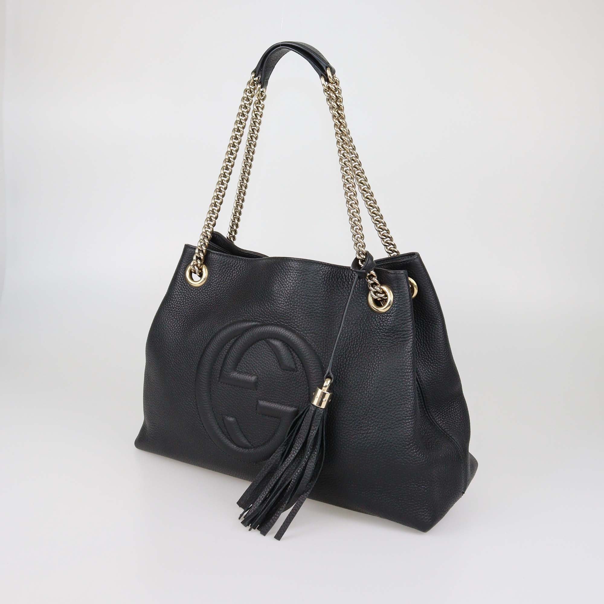Gucci Black Leather Medium Soho Chain Shoulder Bag