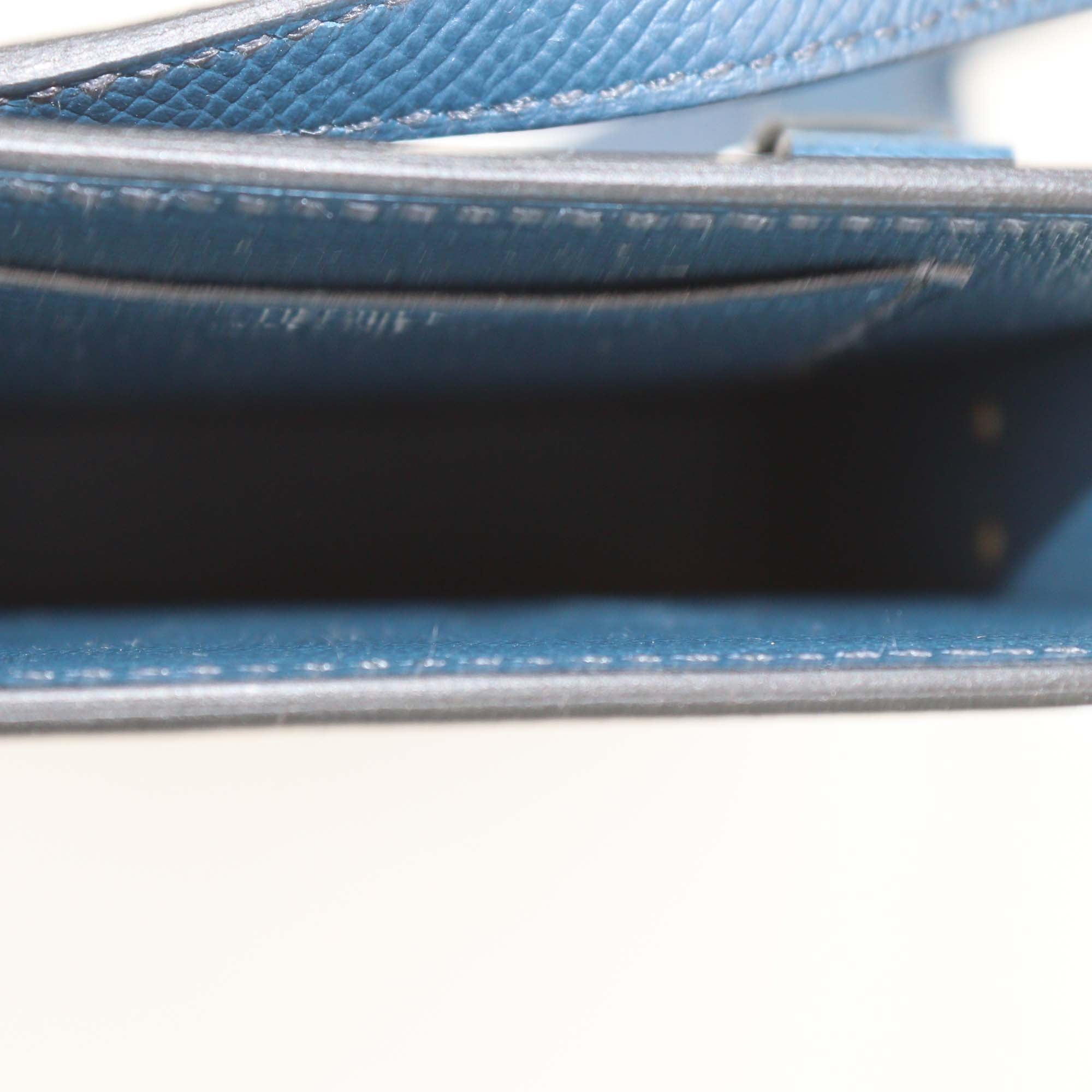 Hermes Bleu de Prusse Epsom Leather Hac a Box Phone Case