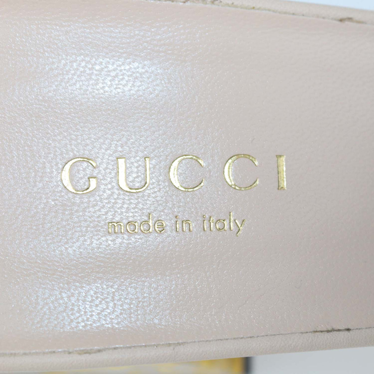 Gucci Light Pink Leather Cut Out Interlocking G Slide Sandals