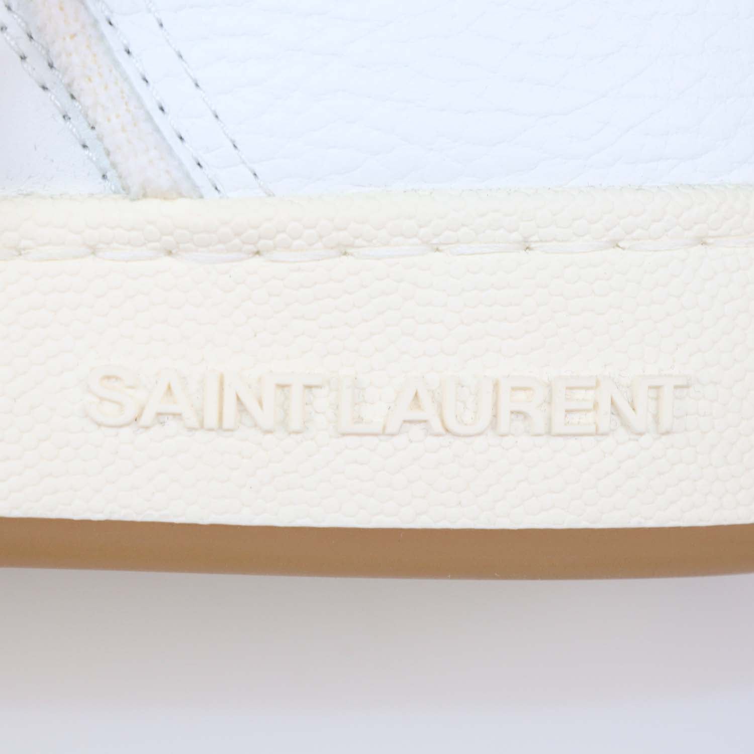 Saint Laurent White Leather and Fabric SL 80 High Top Sneakers