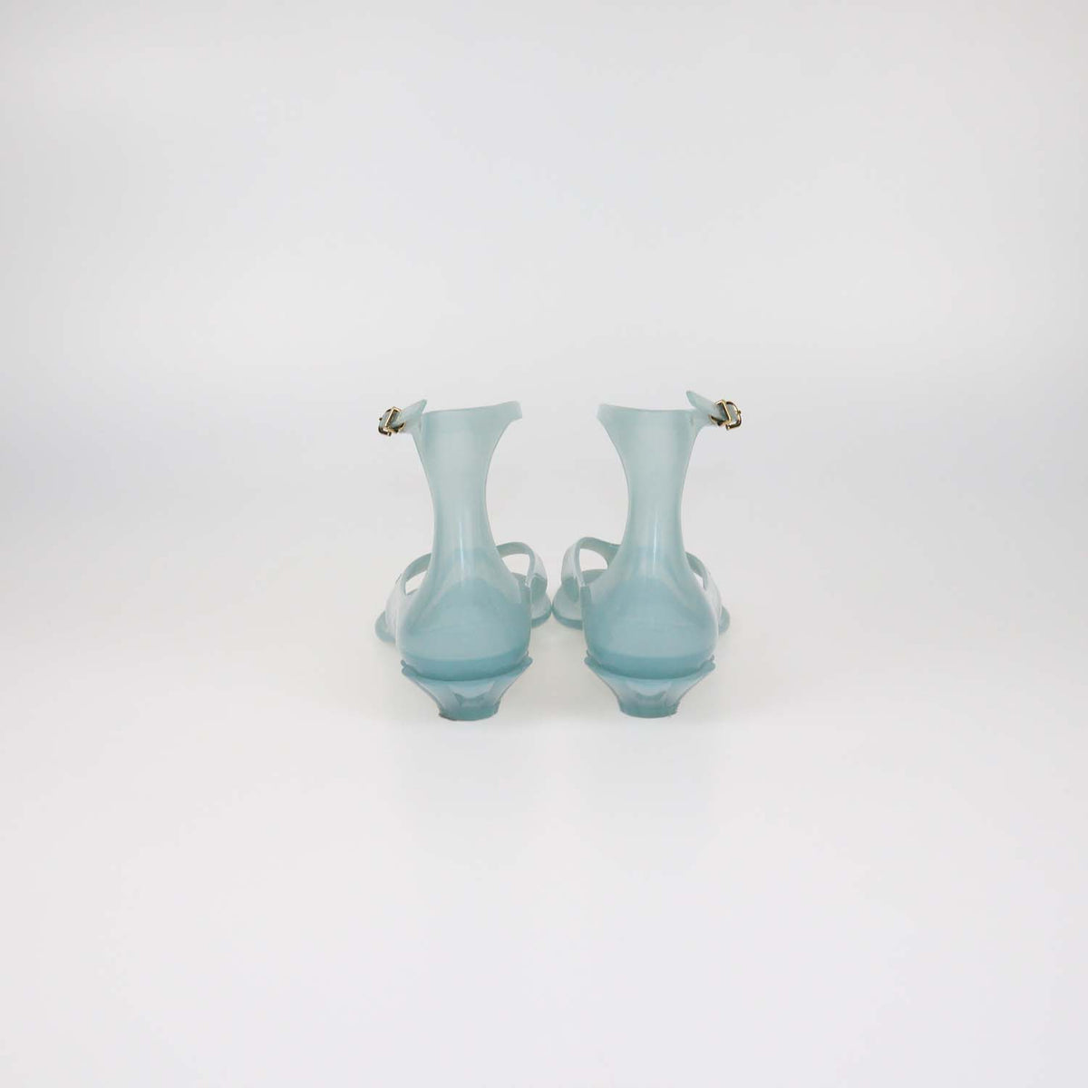Chloe Blue TPU Jelly Ankle Strap Thong Sandals