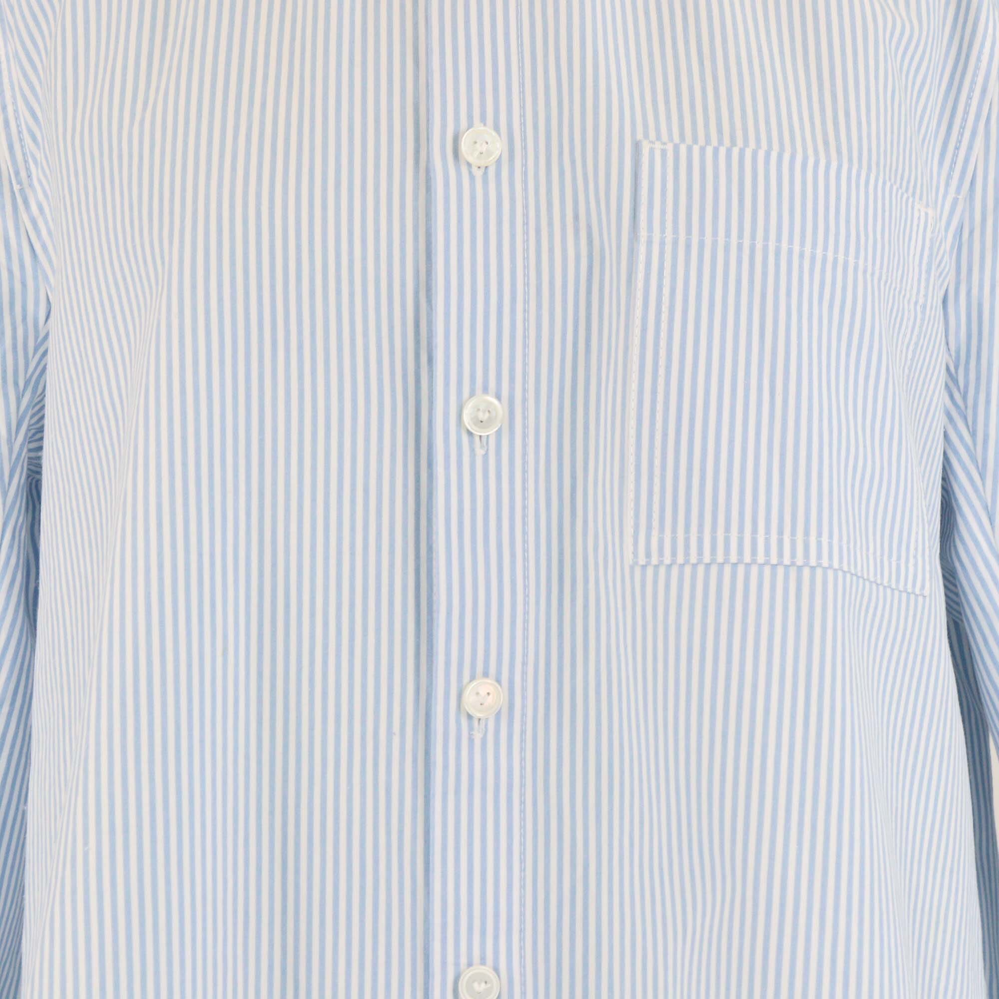 Bottega Veneta Blue/White Pin Stripe Long Sleeve Shirt Womens Bottega Veneta