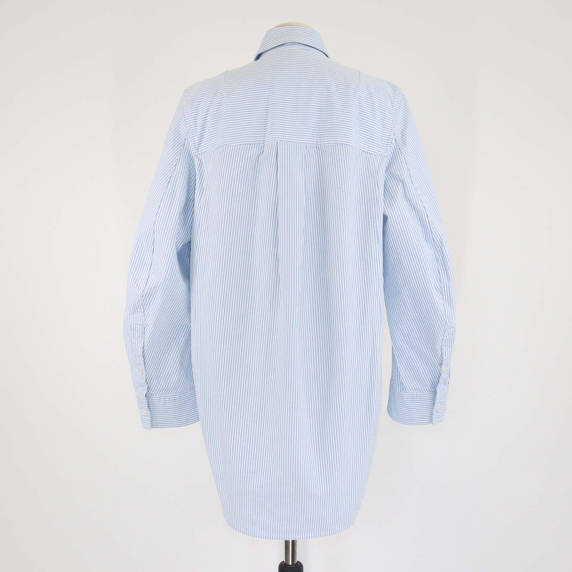 Bottega Veneta Blue/White Pin Stripe Long Sleeve Shirt Womens Bottega Veneta