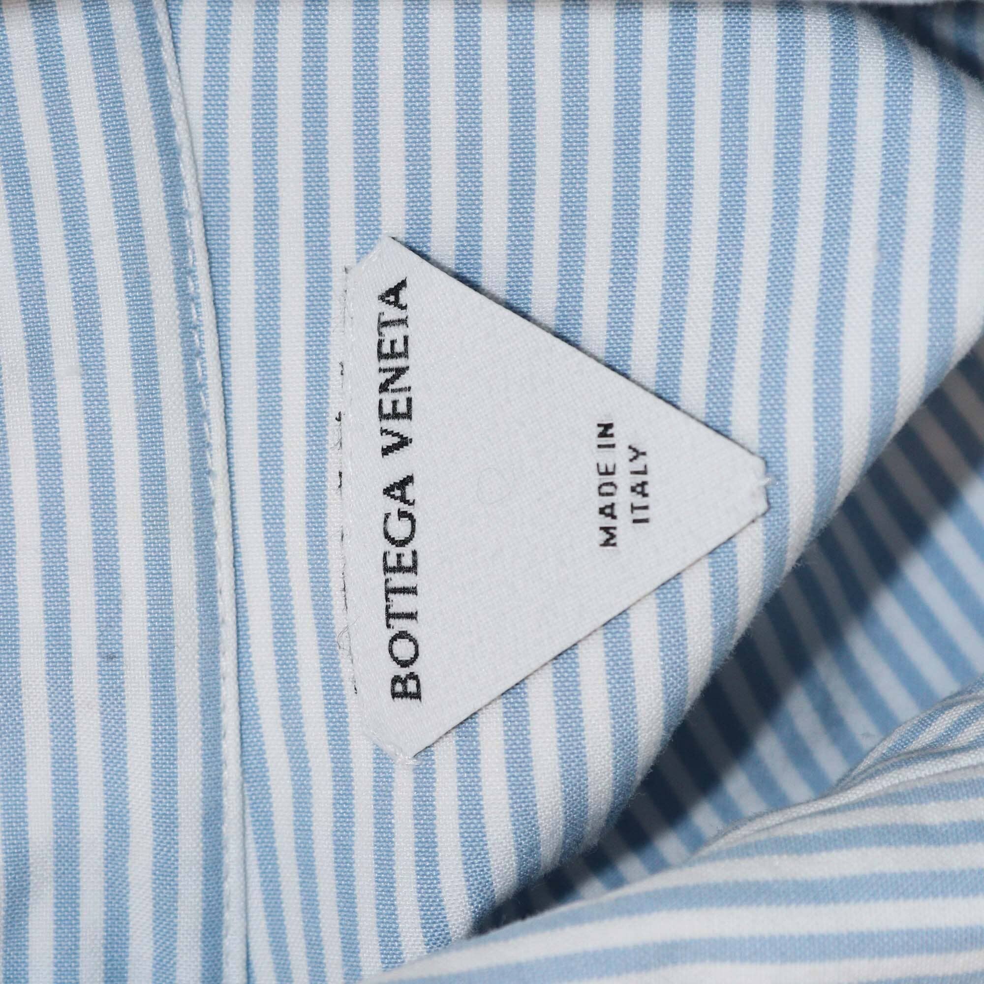 Bottega Veneta Blue/White Pin Stripe Long Sleeve Shirt Womens Bottega Veneta
