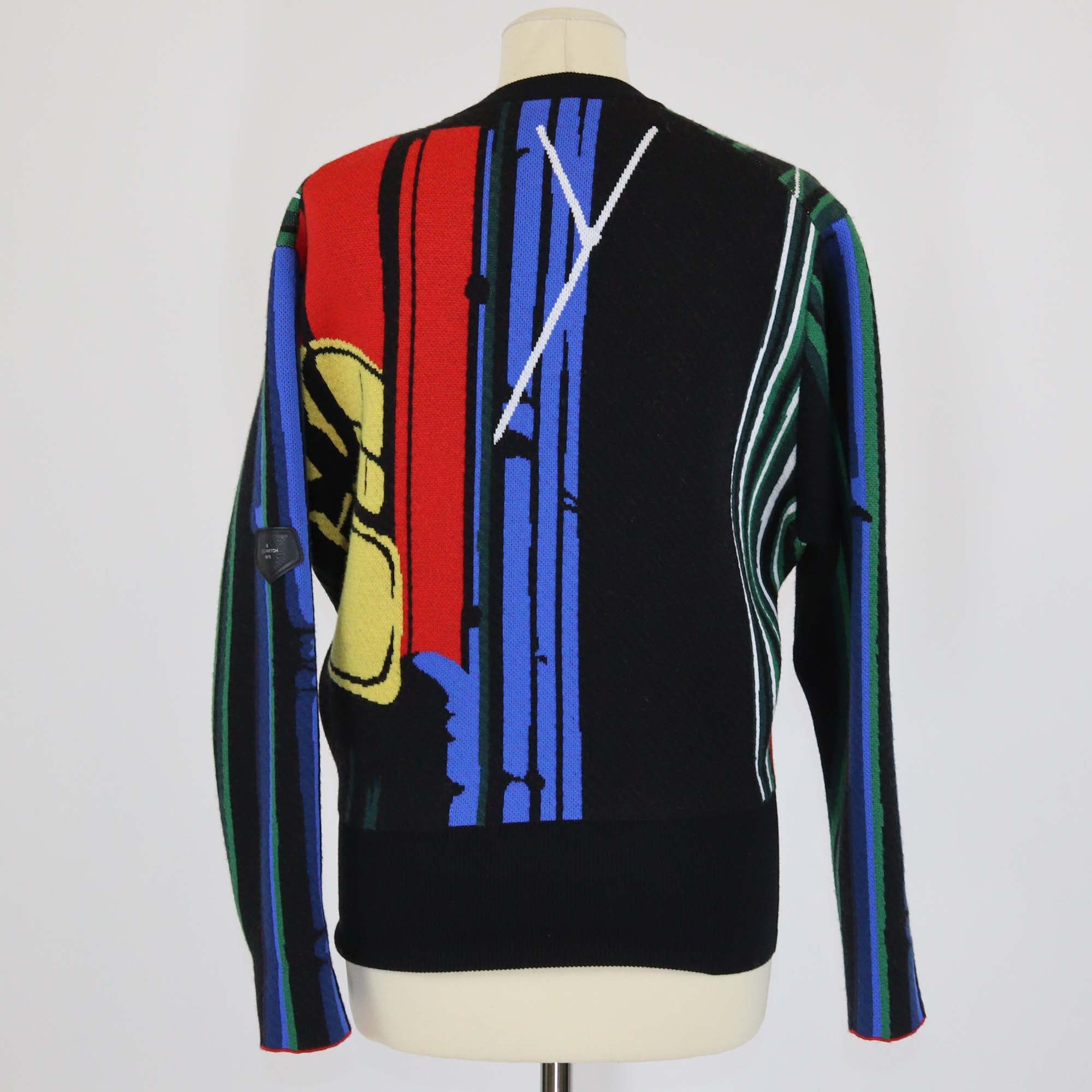 Louis Vuitton Black Wool Blend Printed Long Sleeve Sweatshirt