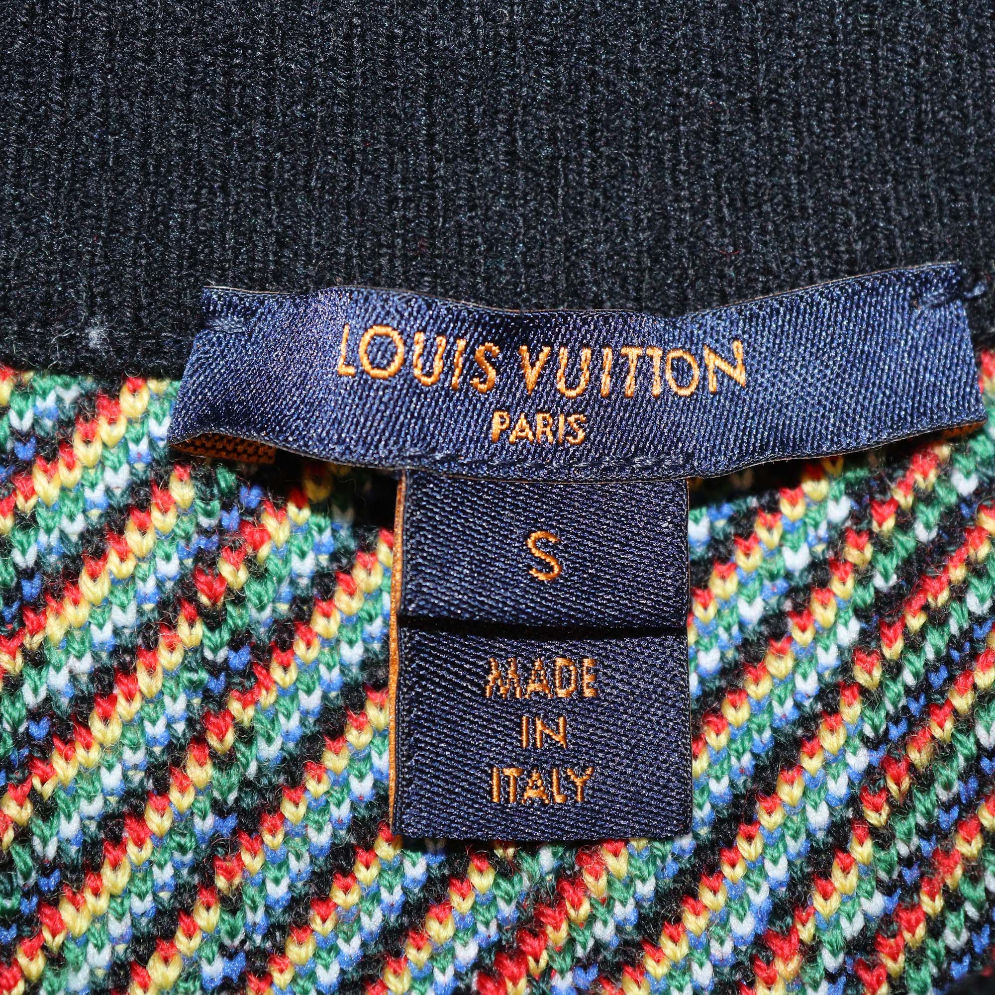 Louis Vuitton Black Wool Blend Printed Long Sleeve Sweatshirt