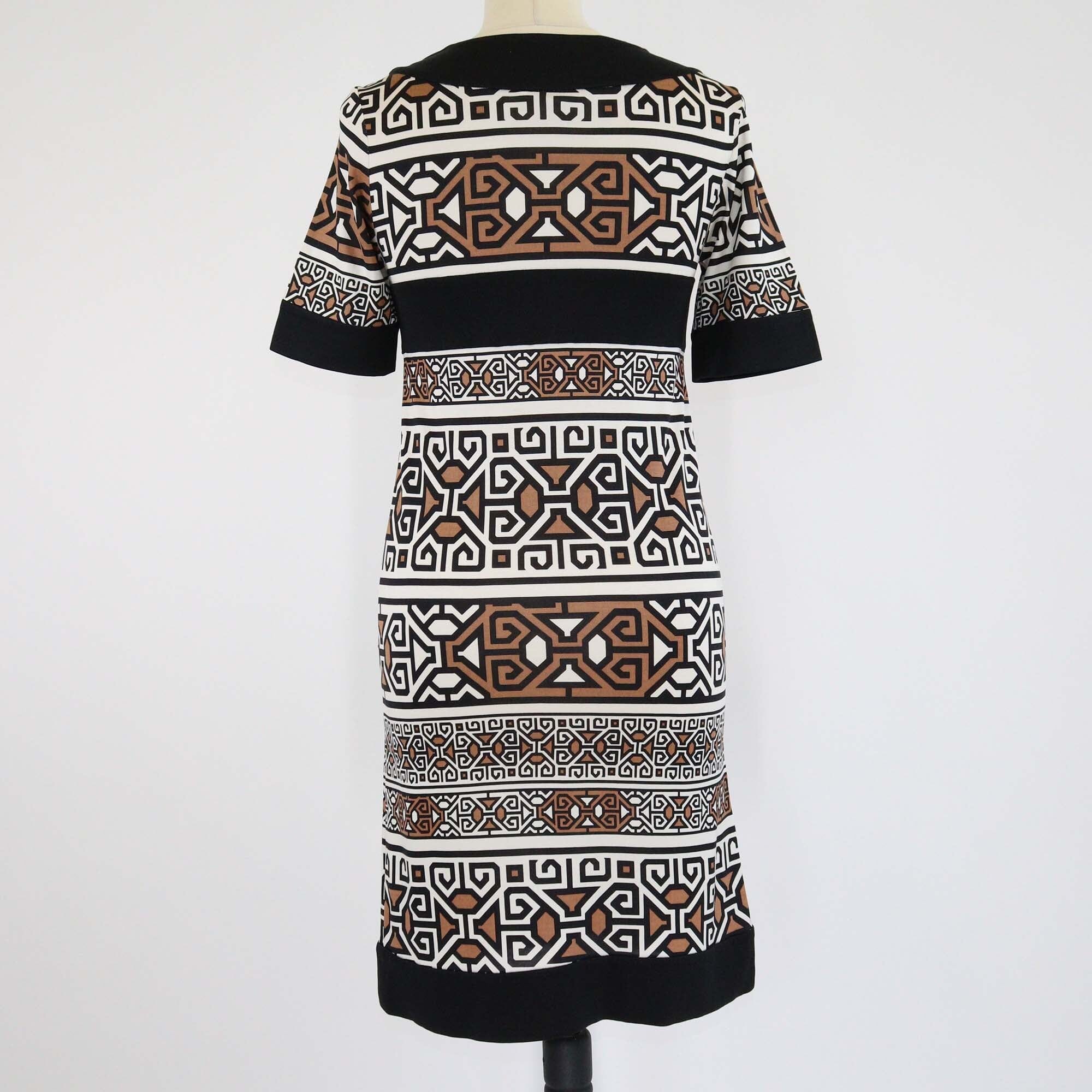 Diane Von Furstenberg Multicolor Printed V Neck Short Sleeve Mini Dress Womens Diane Von Furstenberg