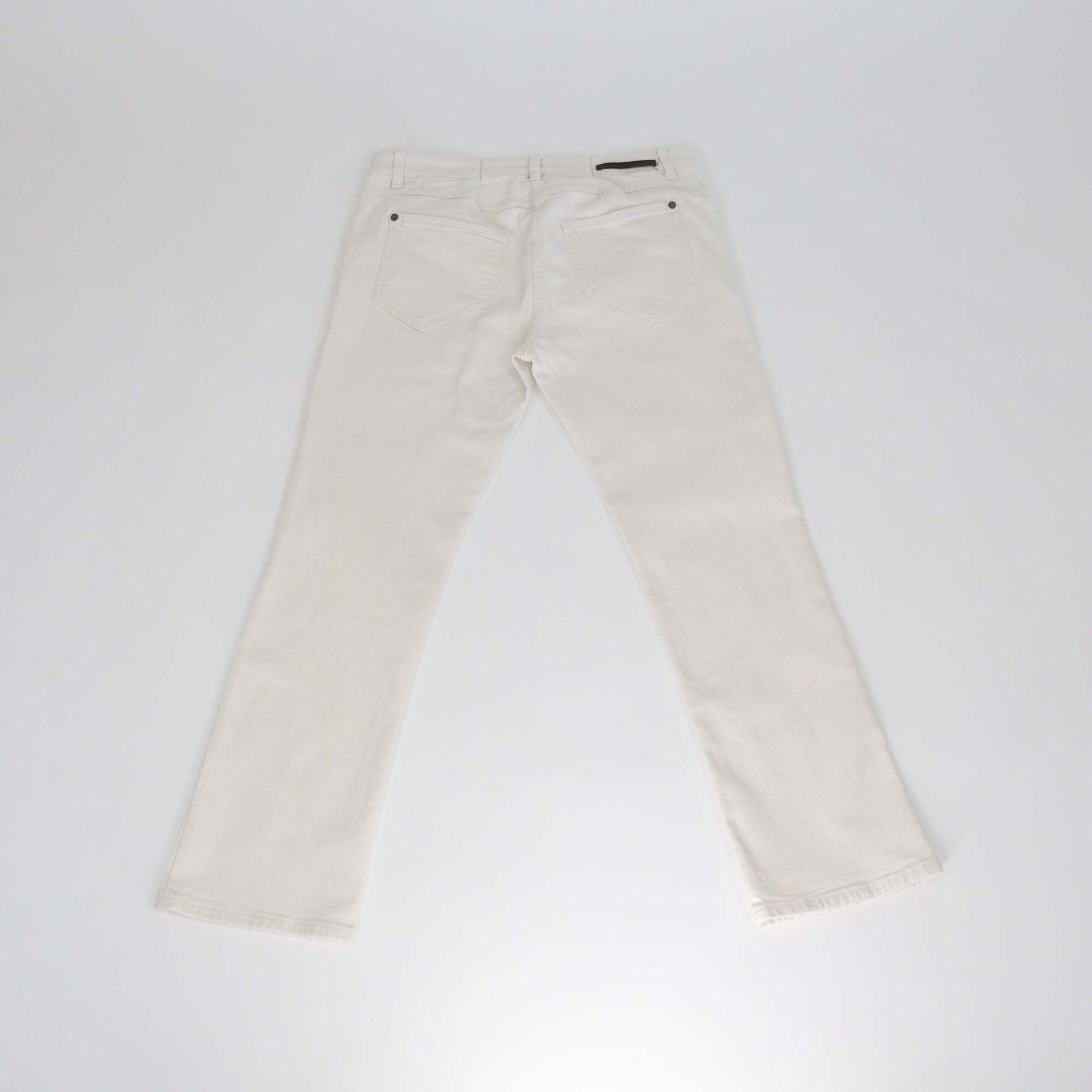 Brunello Cucinelli Cream Cropped Kick Flare Skinny Fit Capri Jeans Womens Brunello Cucinelli