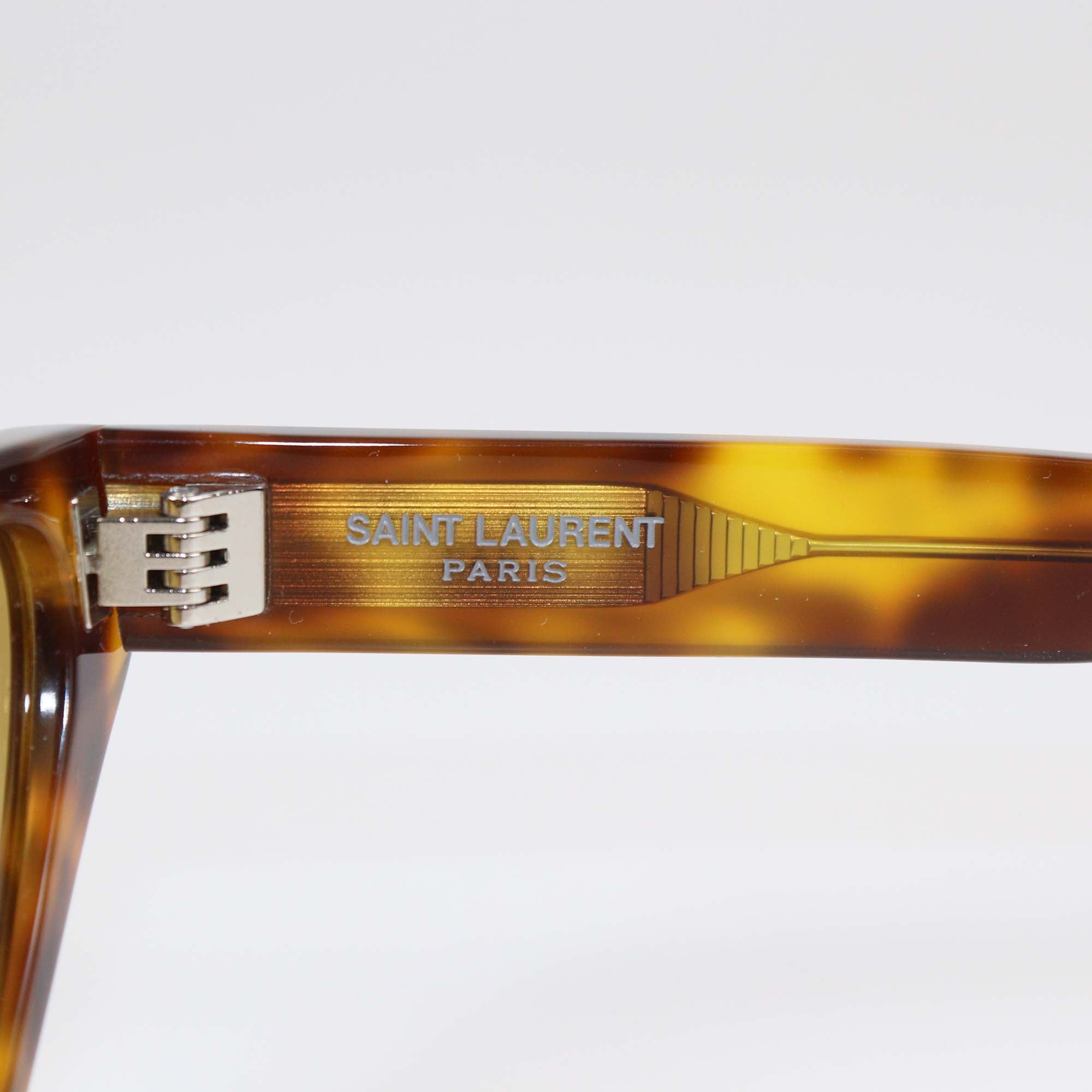 Saint Laurent Brown Tortoise Acetate Cat Eye Sunglasses