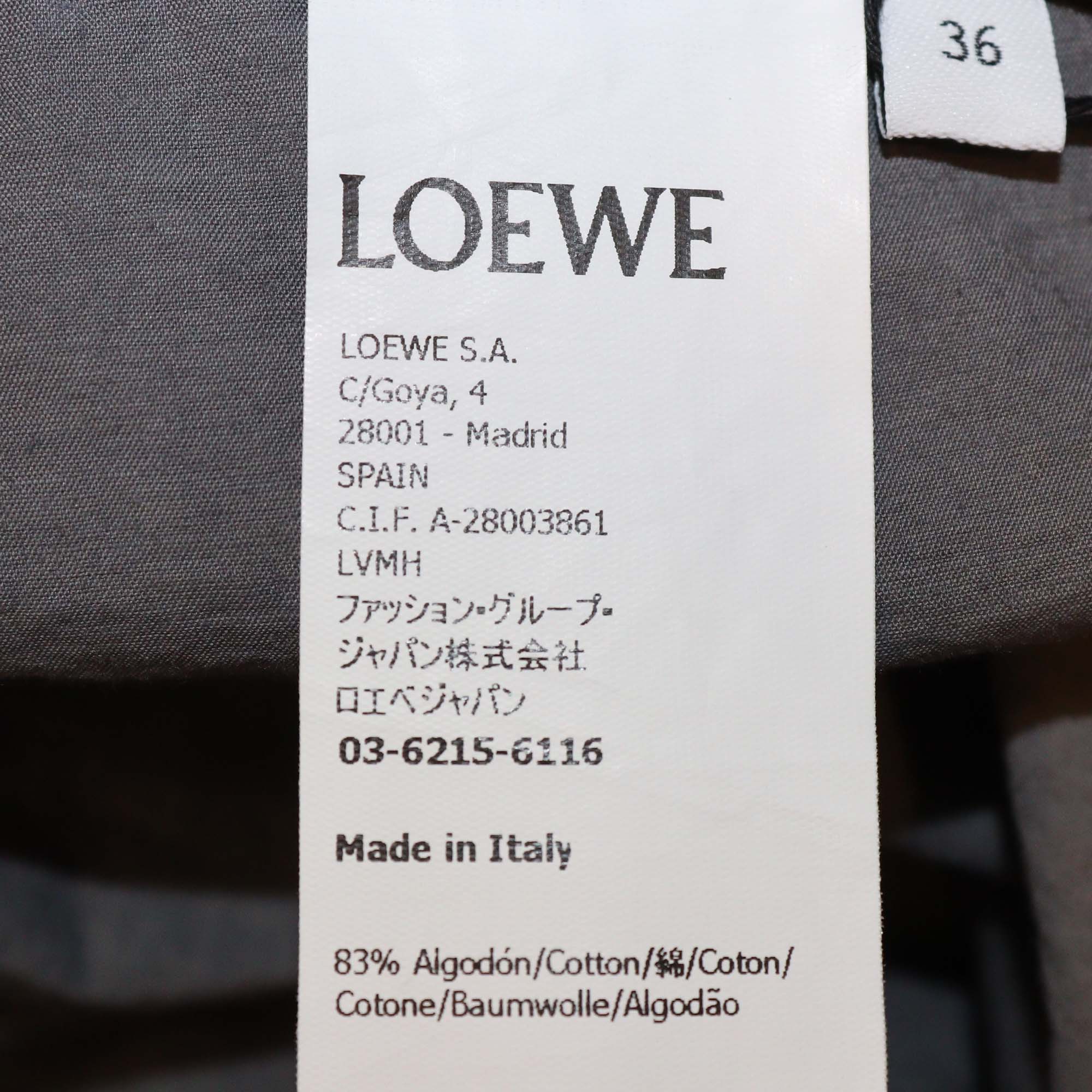 Loewe Grey Cotton Nylon Blend Pleated Pants