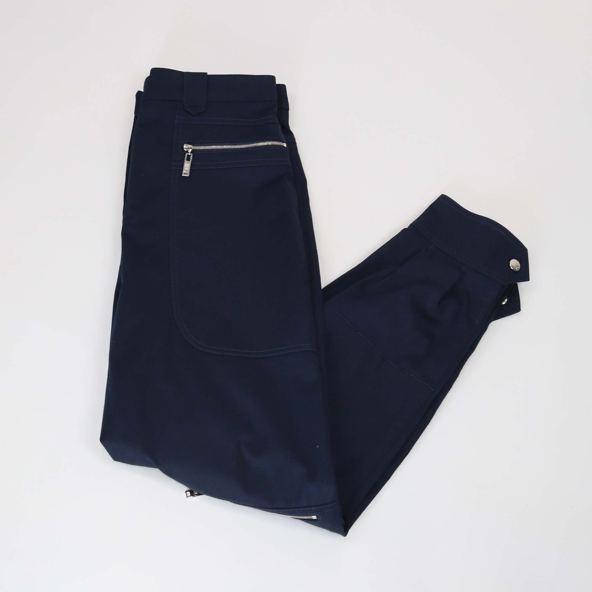 Louis Vuitton Navy Blue Cotton Blend Zip Cargo Pants