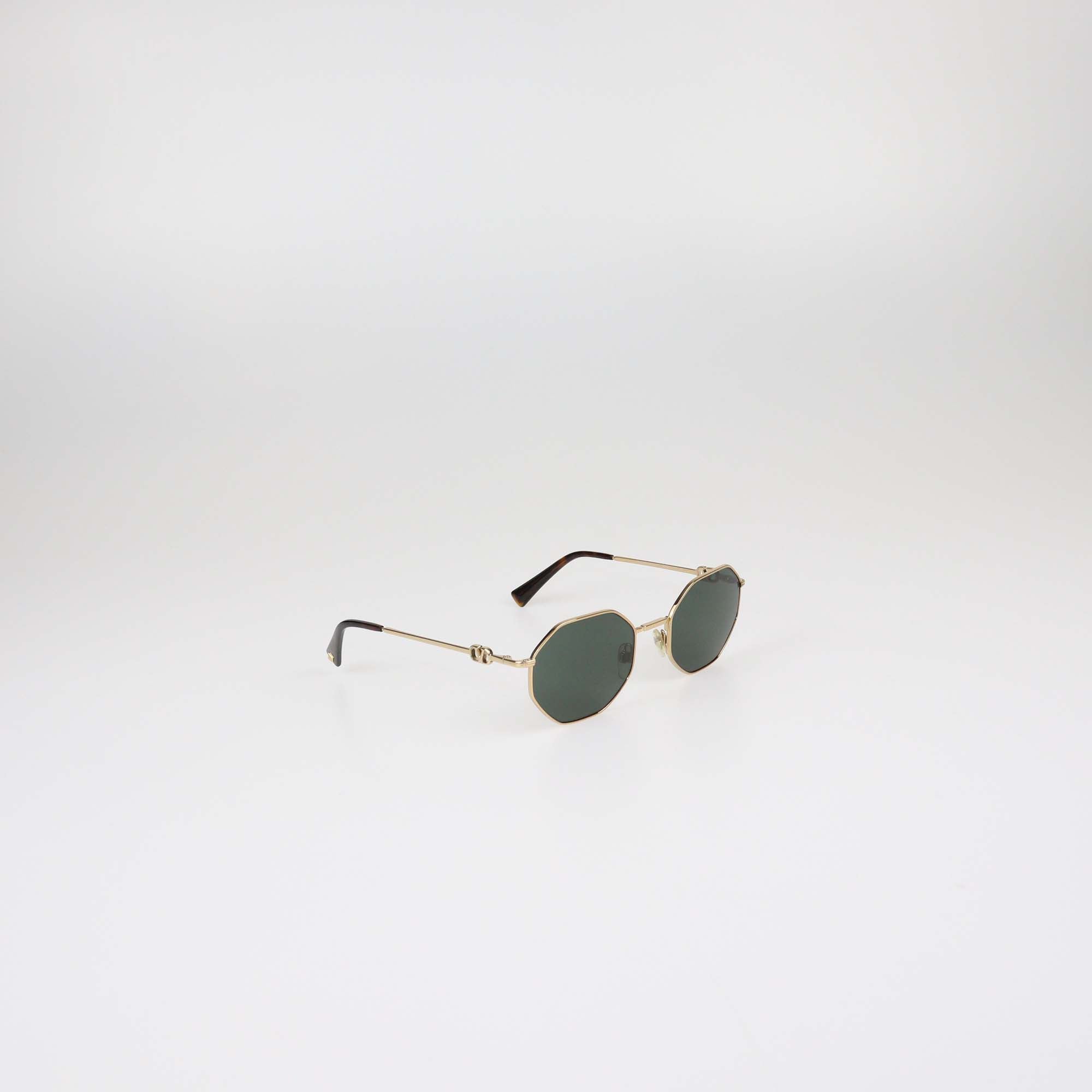 Valentino Grey/Gold Metal Octagonal Sunglasses