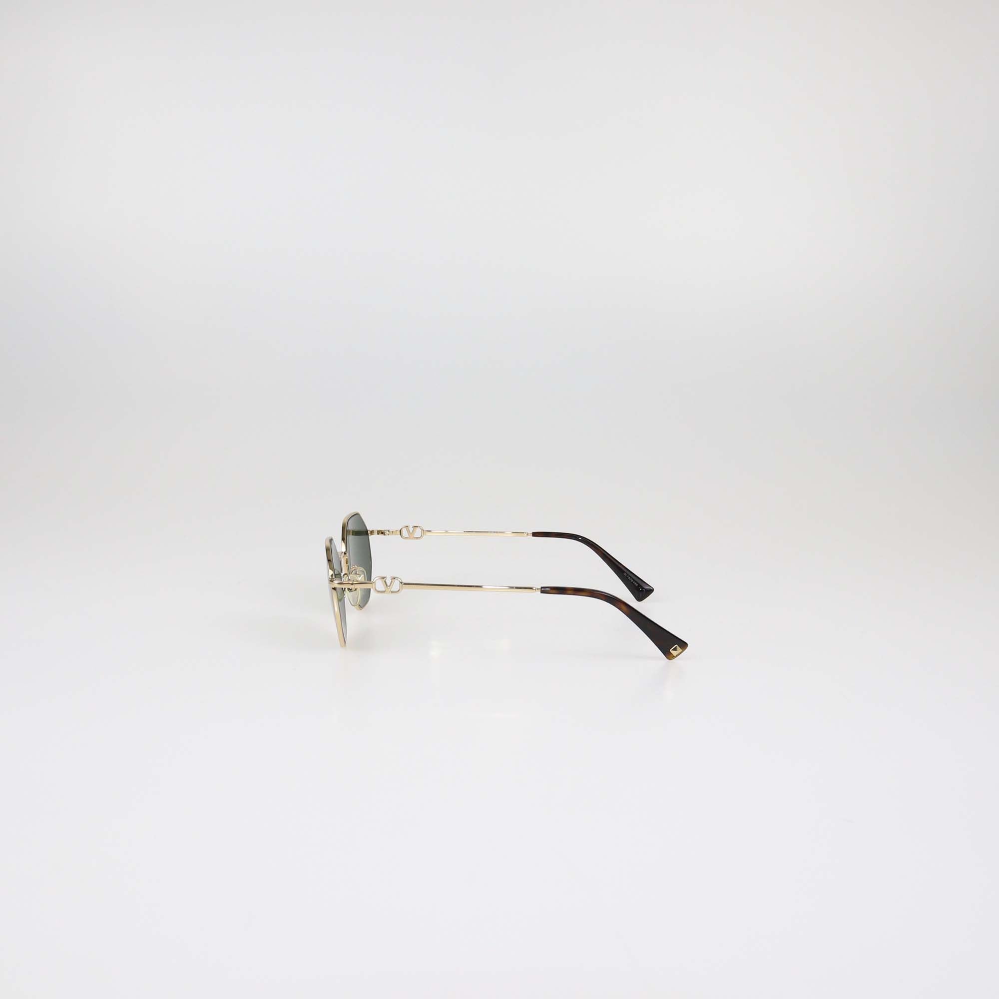 Valentino Grey/Gold Metal Octagonal Sunglasses