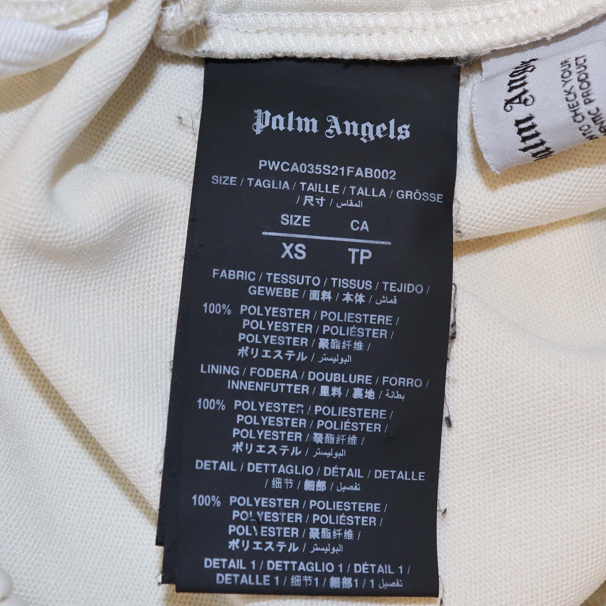 Palm Angels Cream Rainbow Side Stripe Detail Track Pants