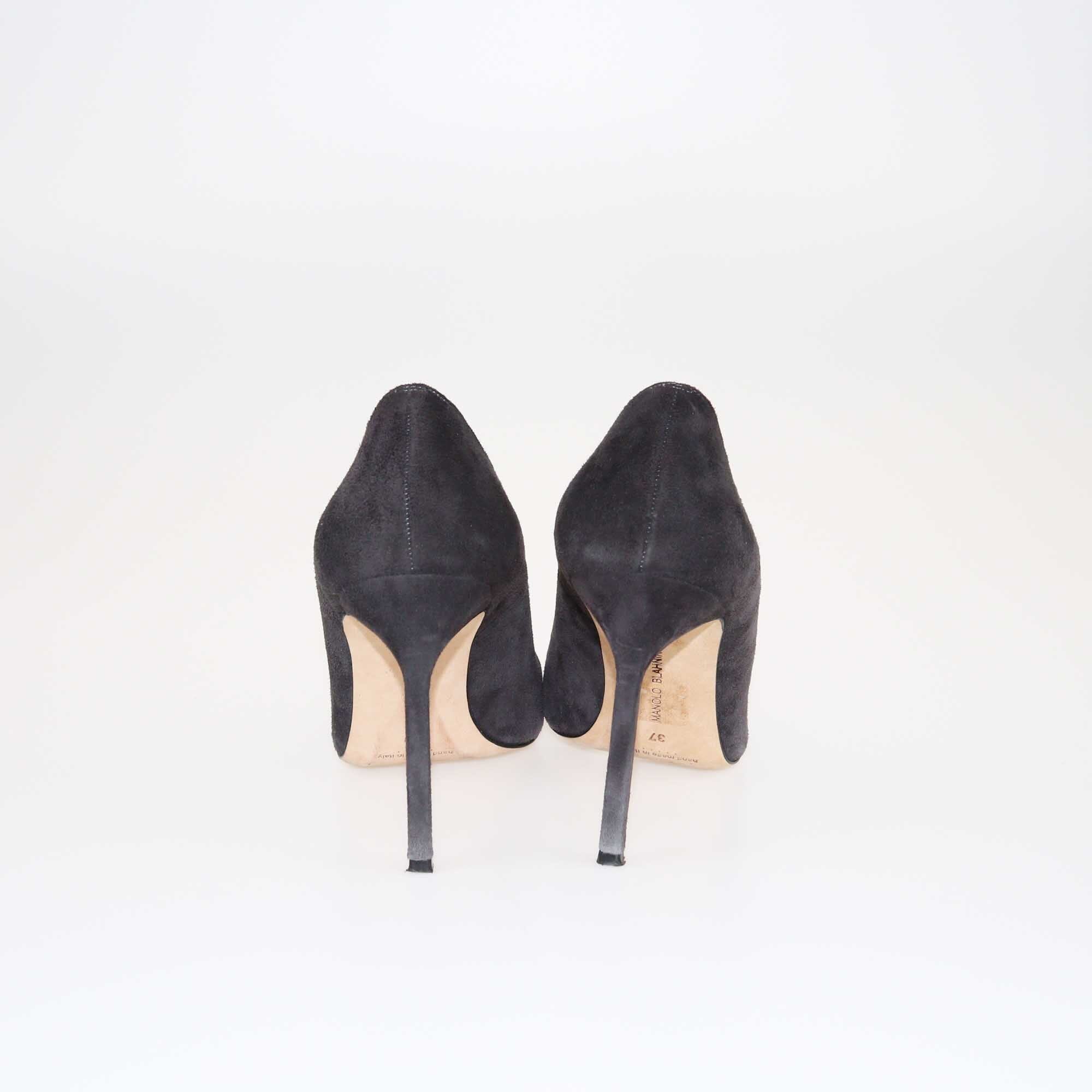 Manolo Blahnik Dark Grey/Magenta Bipunta Pointed Toe Pumps Shoes Manolo Blahnik
