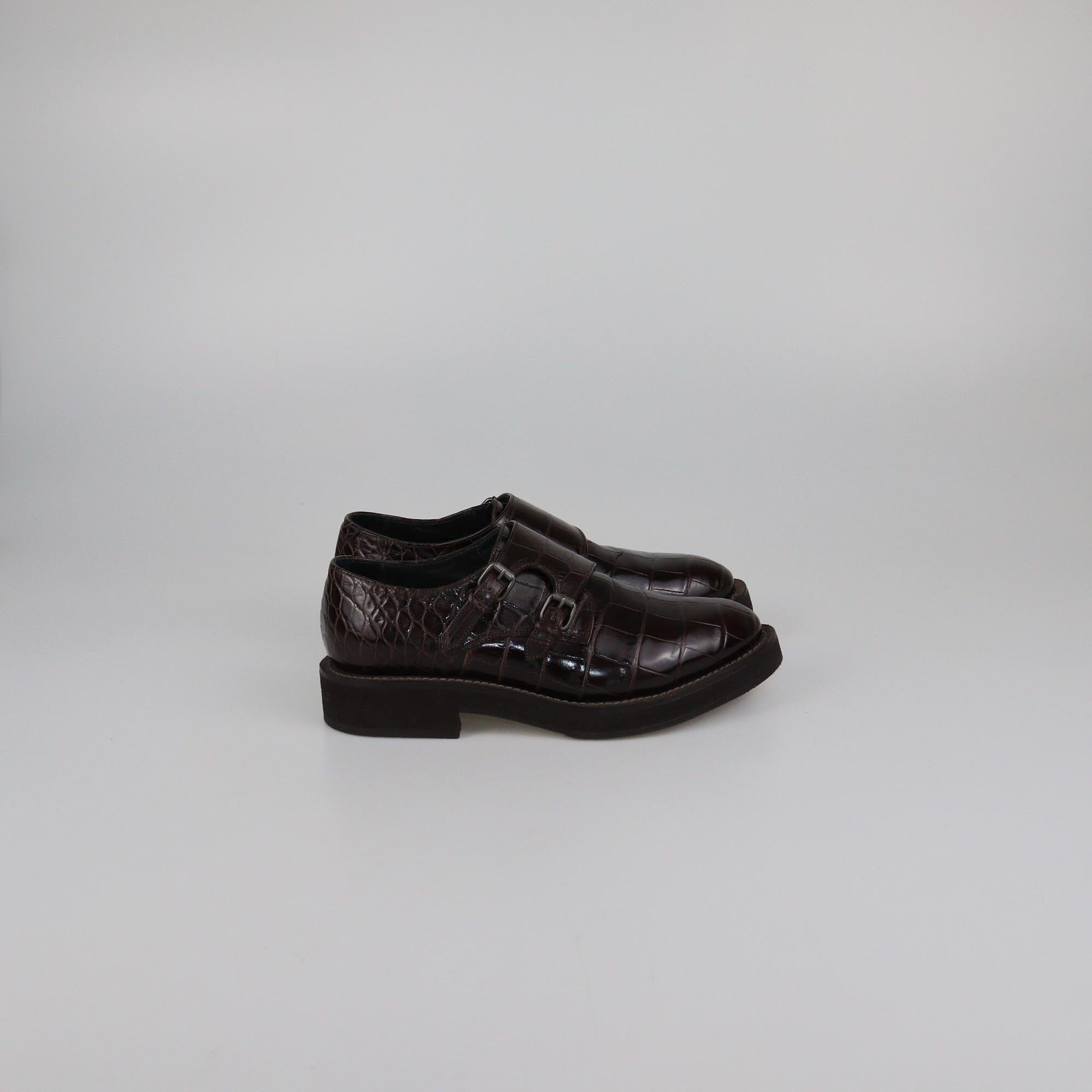 Brunello Cucinelli Dark Brown Shine Alligator Loafers Womens Brunello Cucinelli