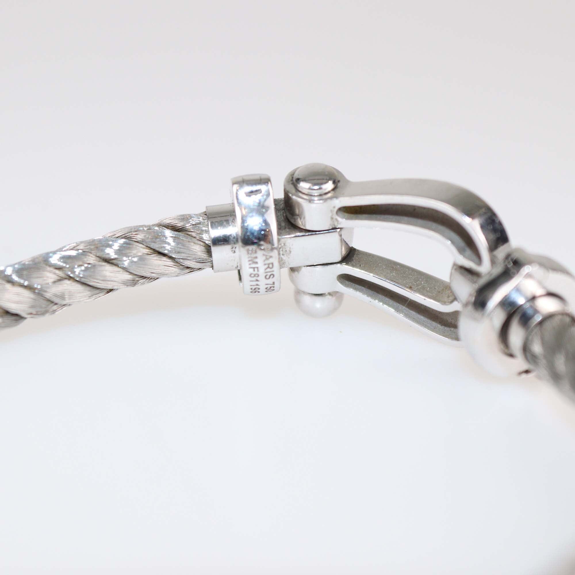 Fred White Gold Force 10 Cable Bracelet Womens Fred