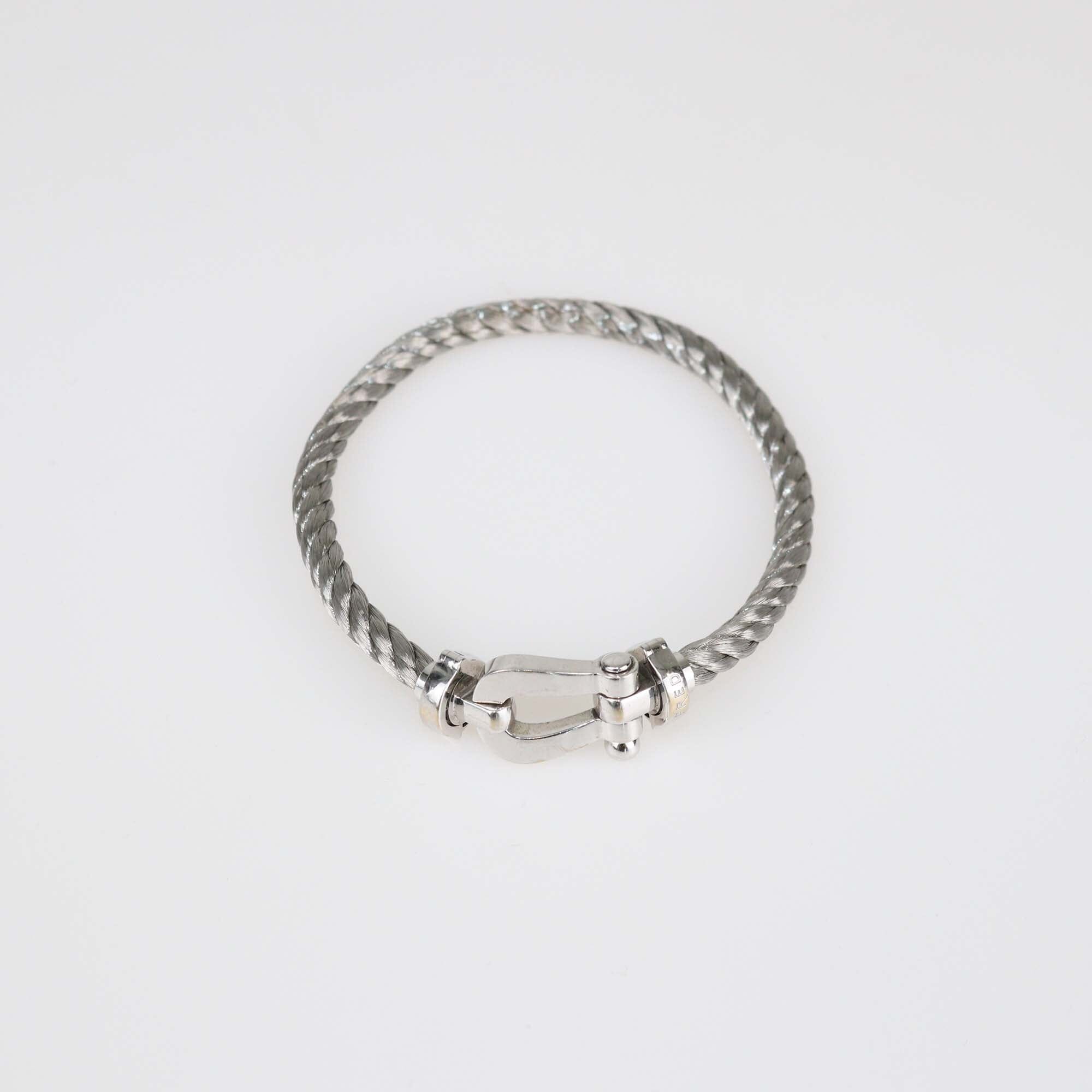 Fred White Gold Force 10 Cable Bracelet Womens Fred
