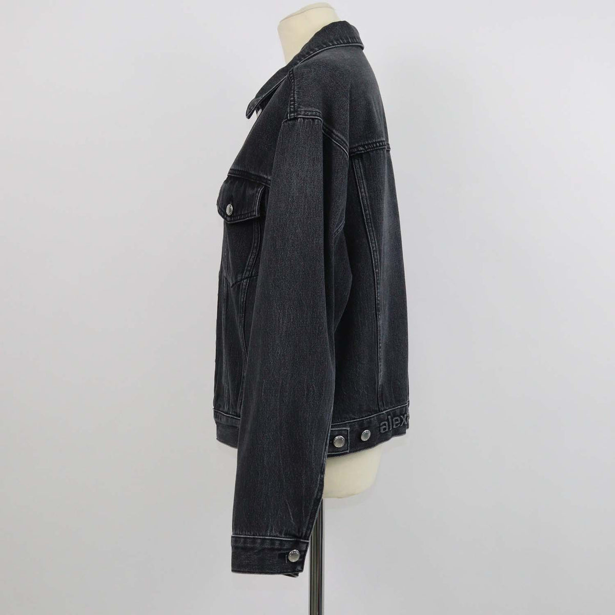 Alexander Wanf Black Denim Button Up Jacket