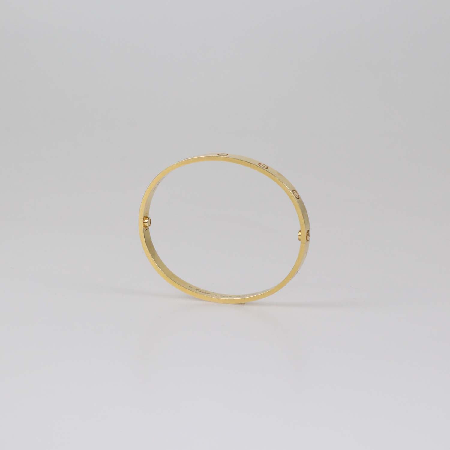 Cartier 18K Yellow Gold Classic Love Bangle Bracelet Size 20