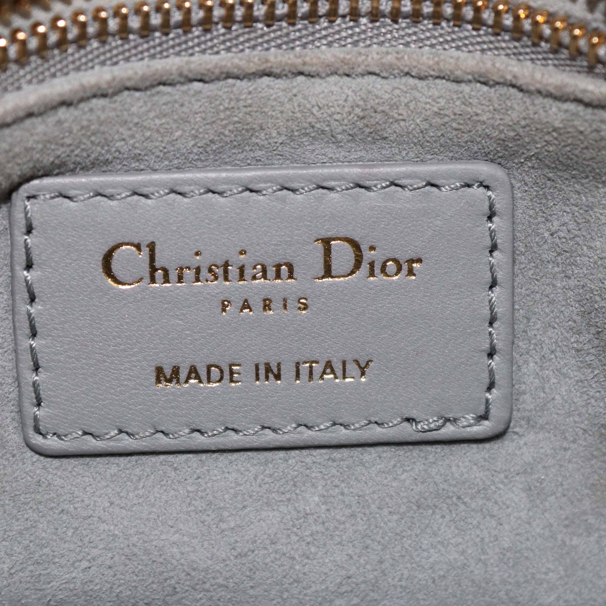 Christian Dior Grey Cannage Mini Lady Dior Tote Womens Christian Dior
