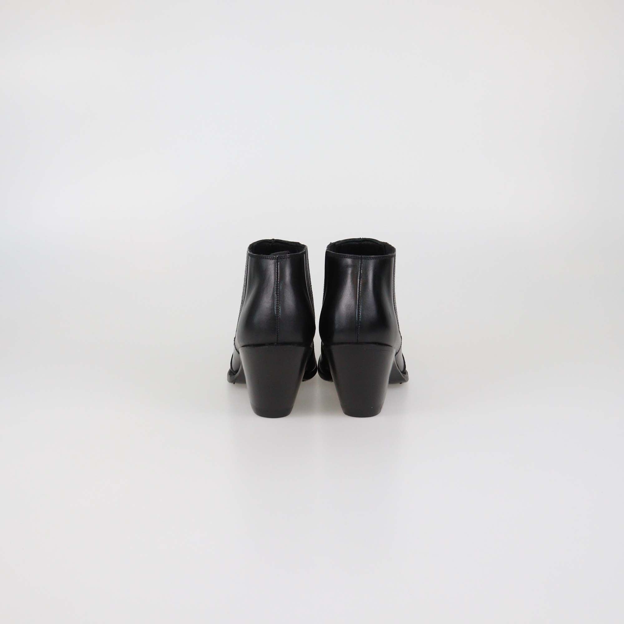 Celine Black Croc Embossed Leather Western Boots