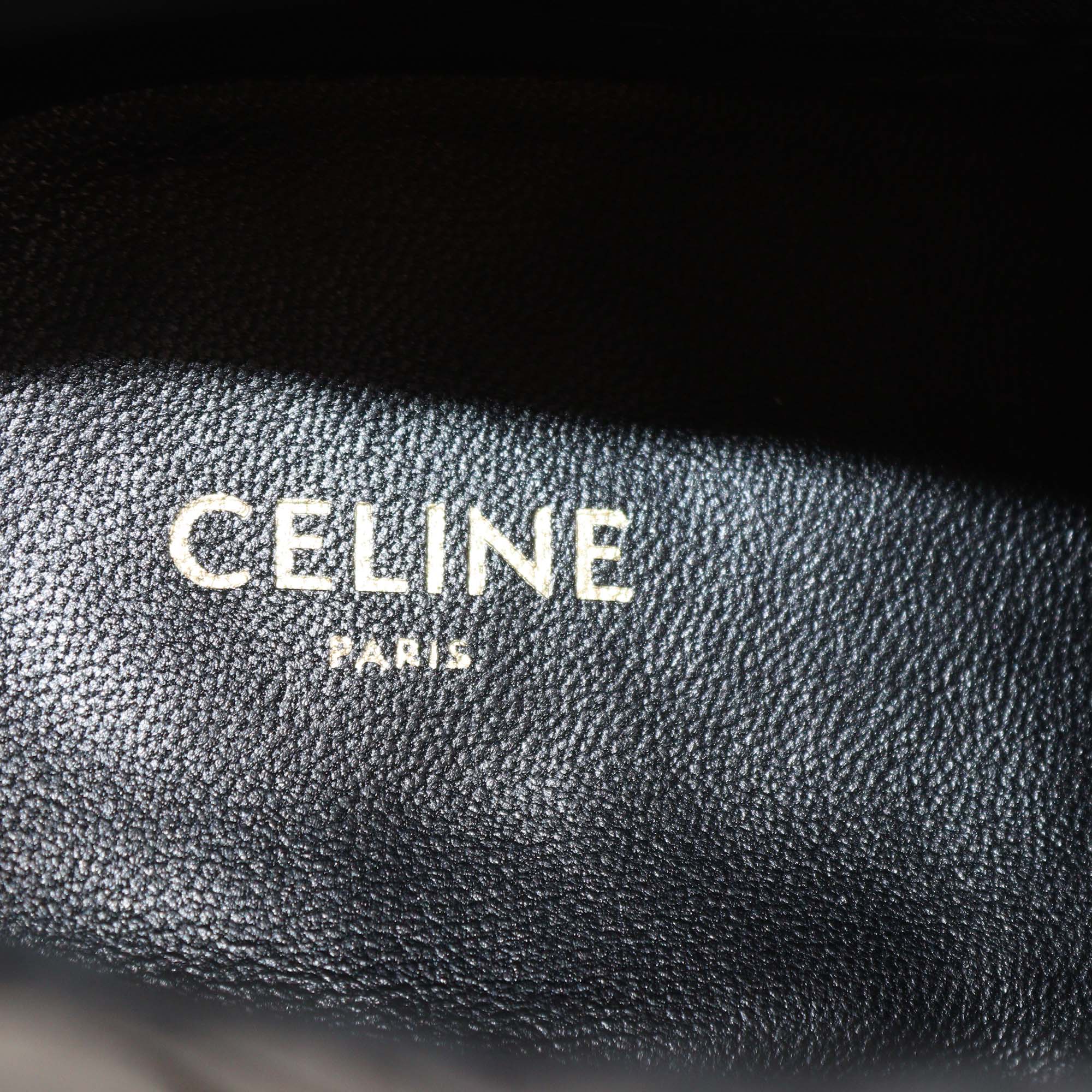 Celine Black Croc Embossed Leather Western Boots