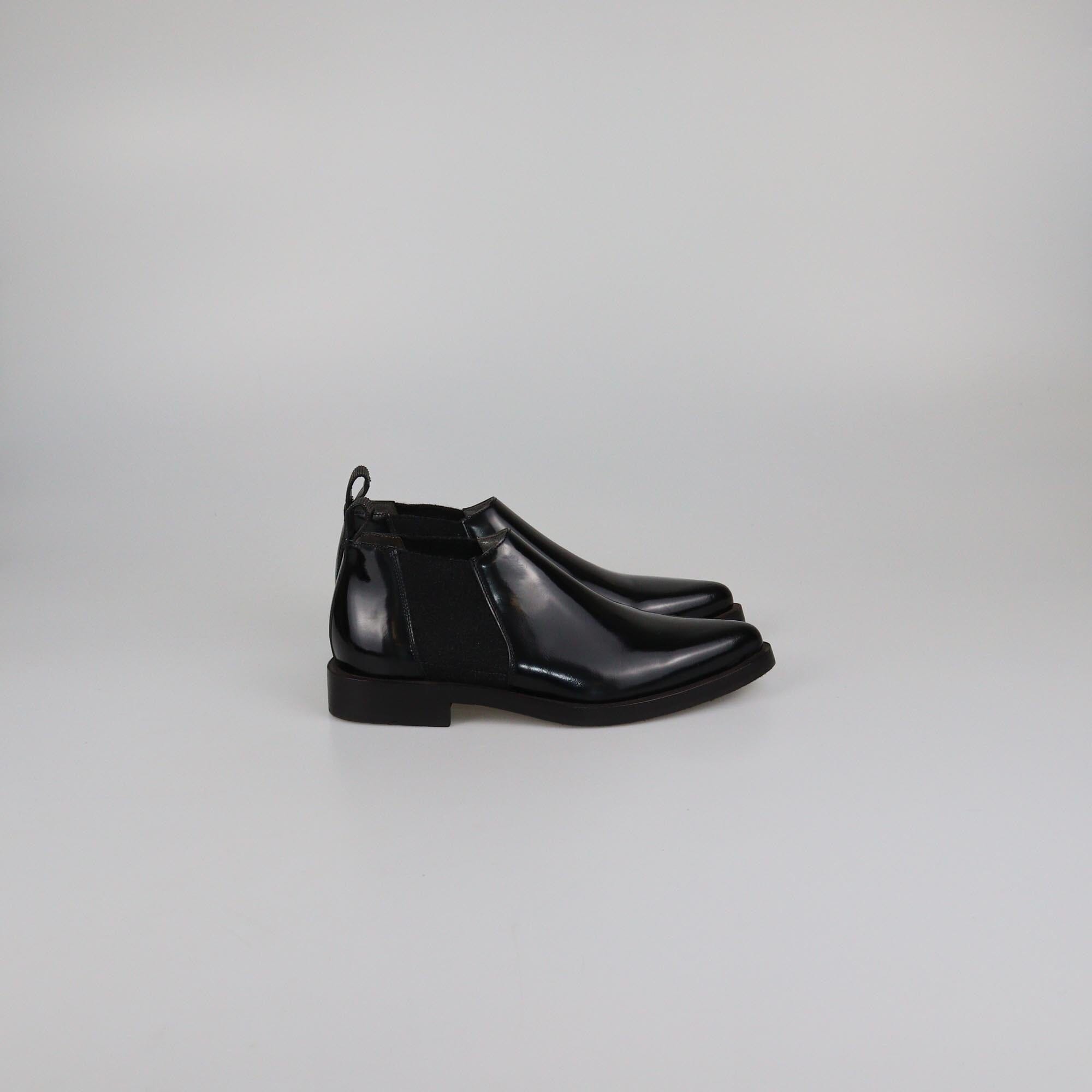 Brunello Cucinelli Black Patent Chelsea Ankle Boots Womens Brunello Cucinelli