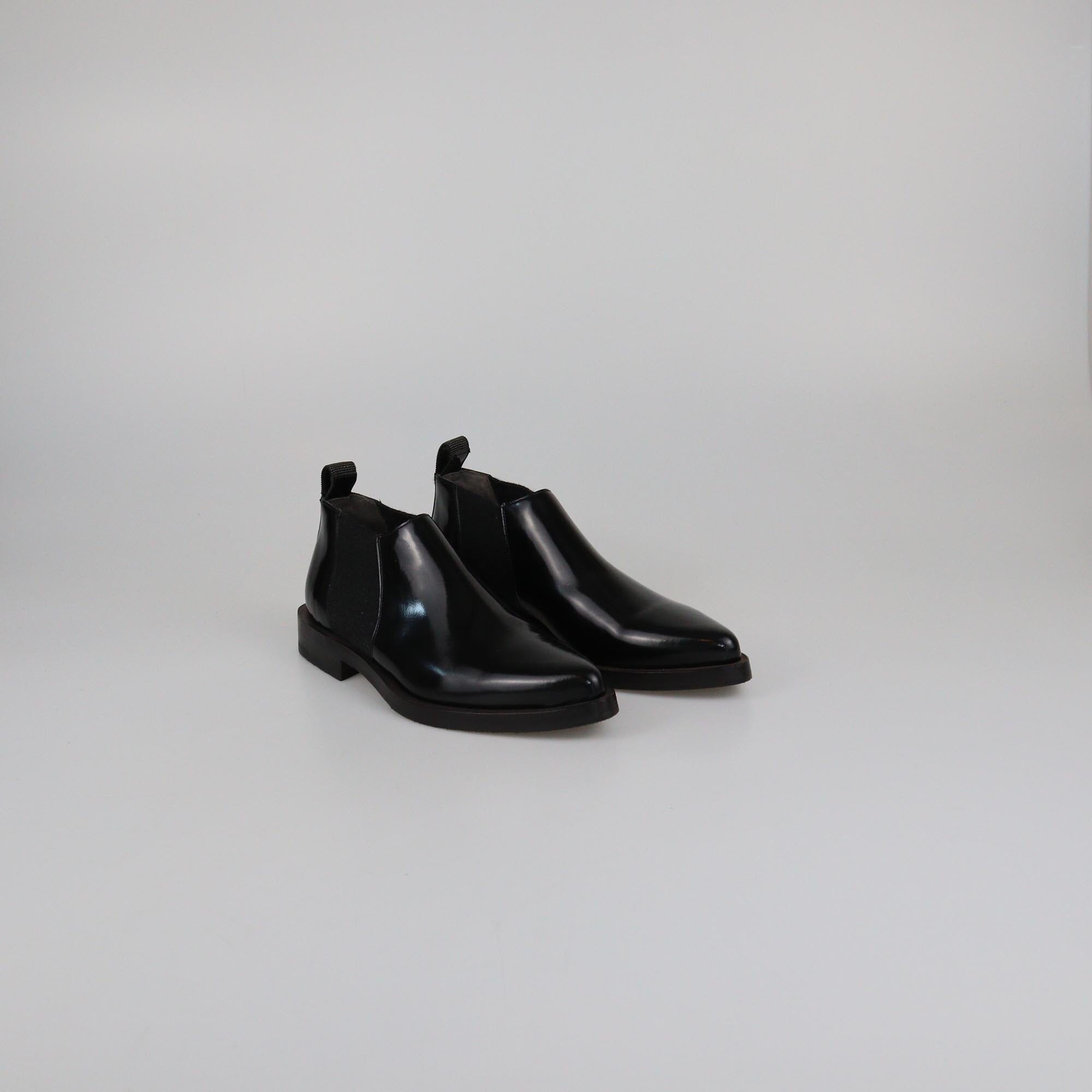Brunello Cucinelli Black Patent Chelsea Ankle Boots Womens Brunello Cucinelli