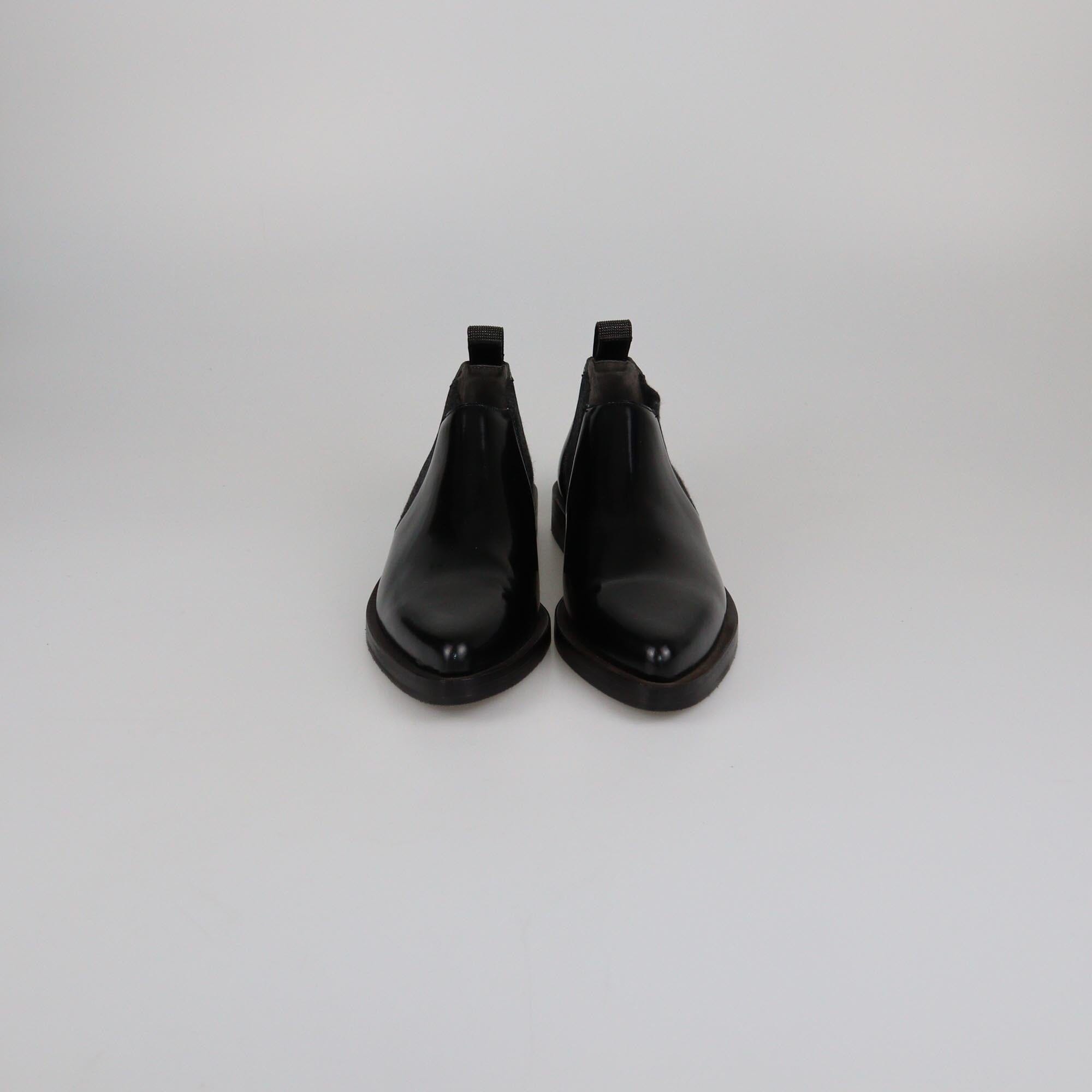 Brunello Cucinelli Black Patent Chelsea Ankle Boots Womens Brunello Cucinelli