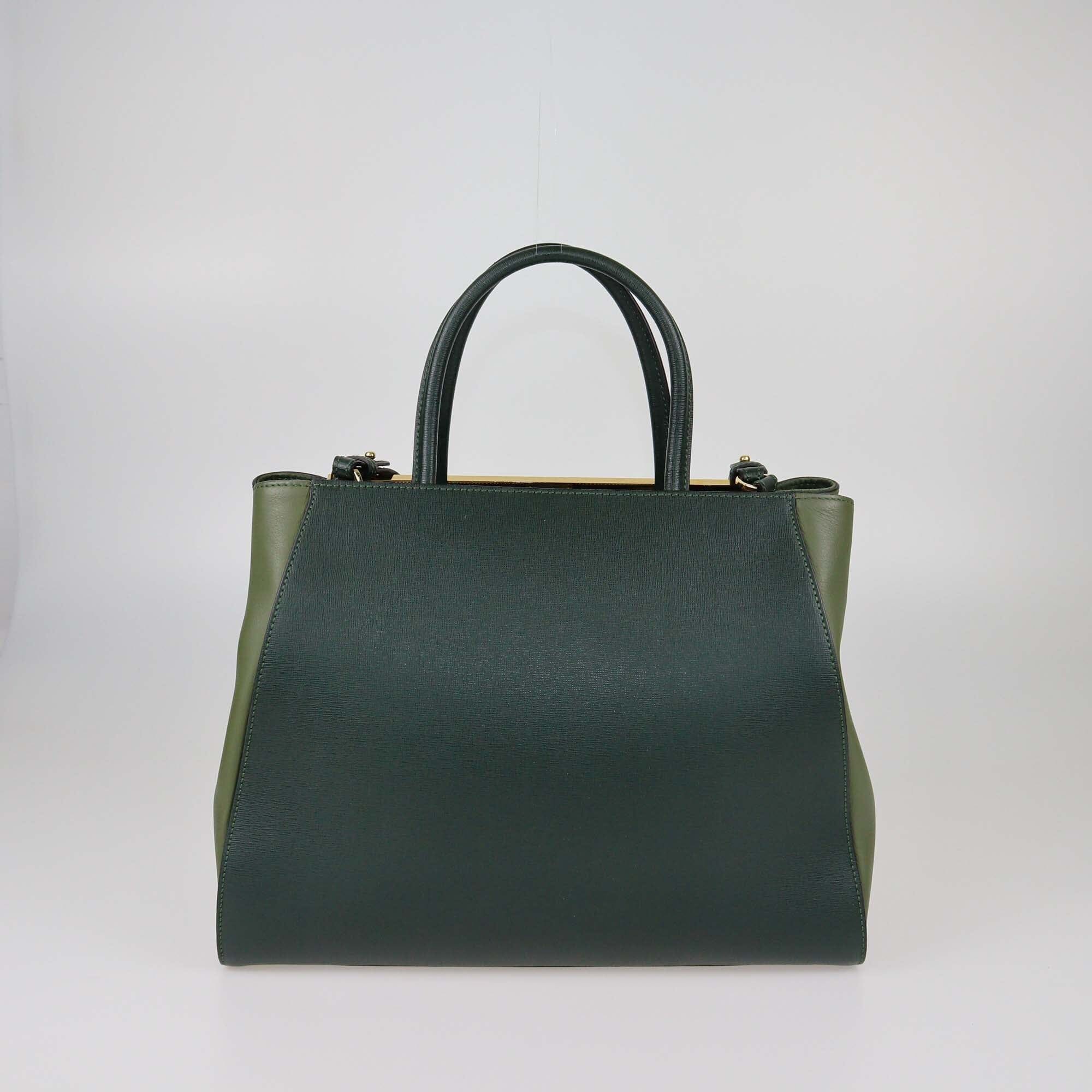 Fendi Green Medium 2Jours Tote Womens Fendi