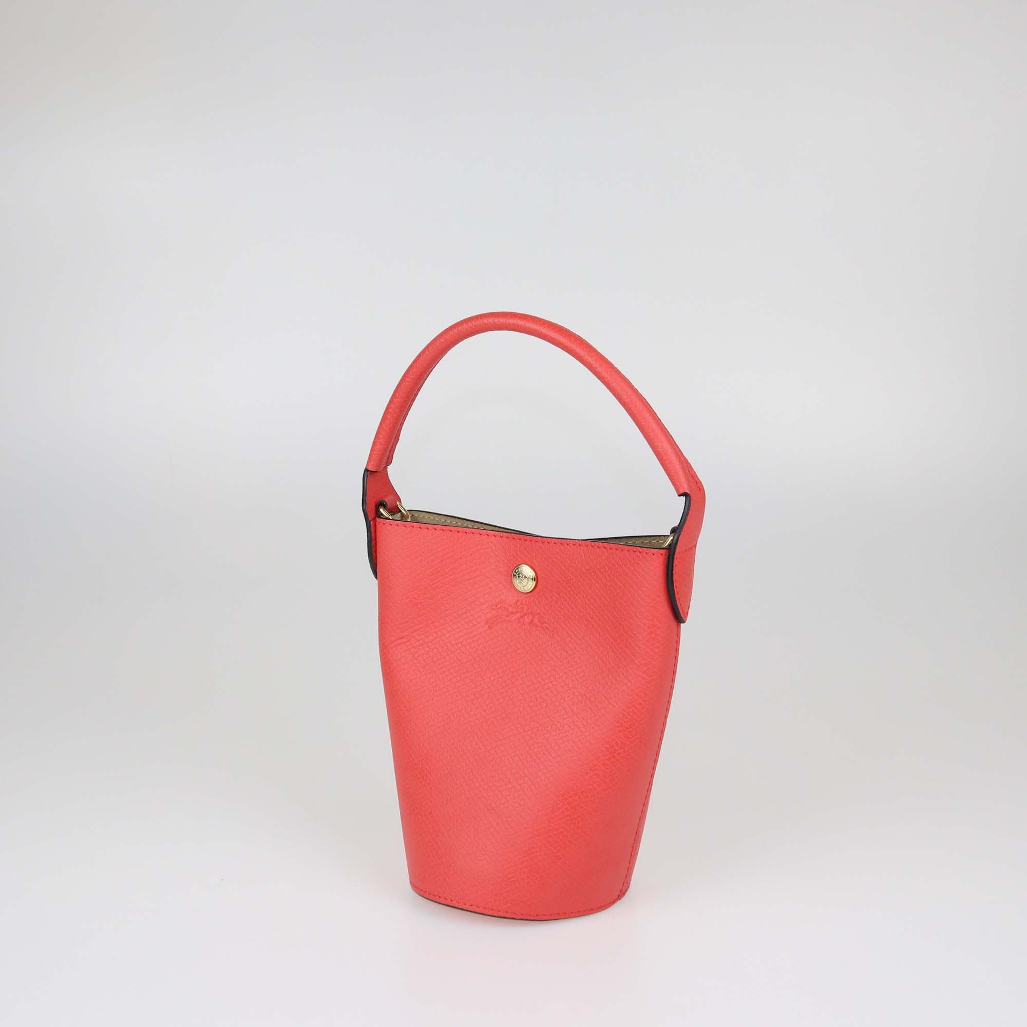 Longchamp Orange Leather Épure XS Bucket Bag