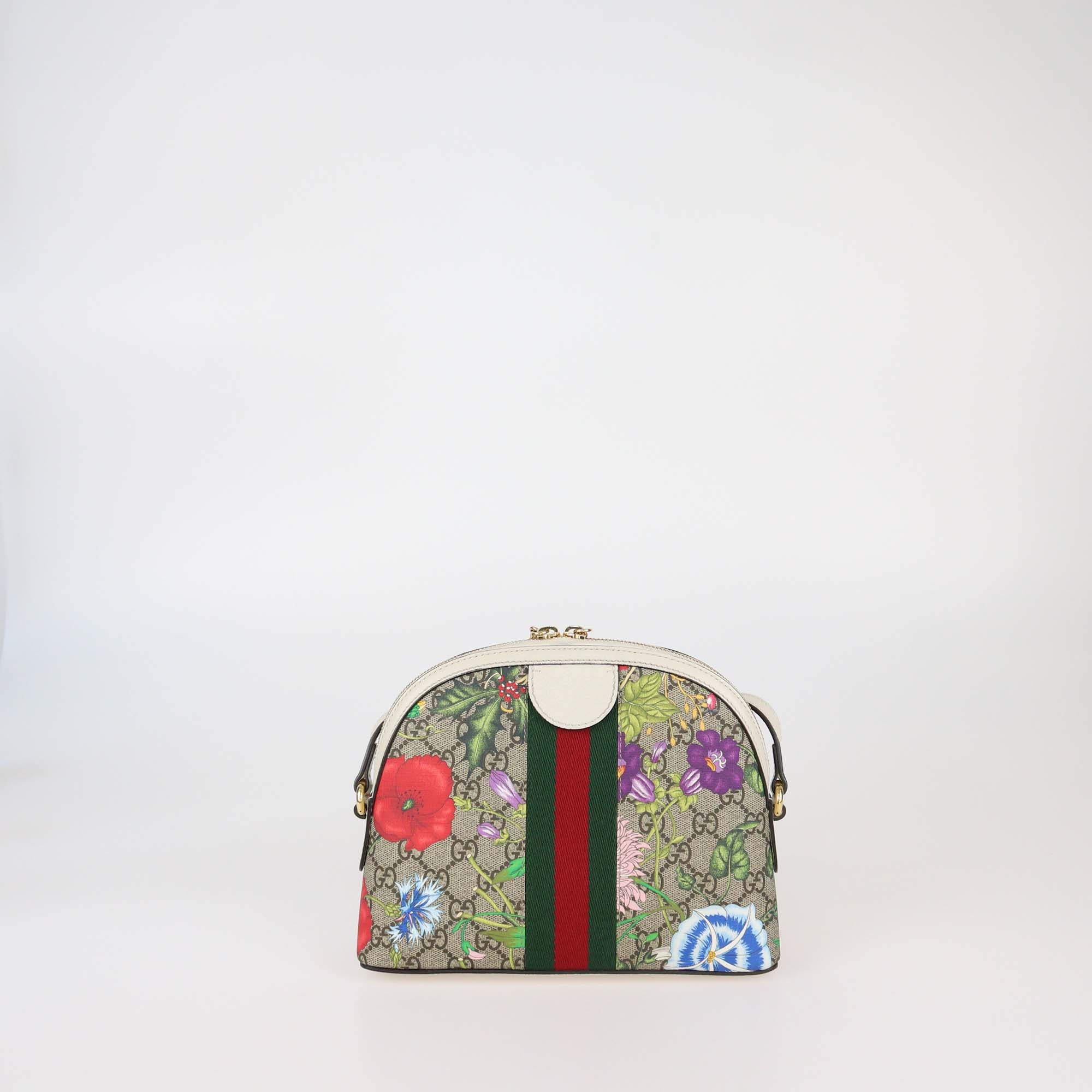 Gucci Multicolor GG Supreme Canvas Small Floral Ophidia Shoulder Bag
