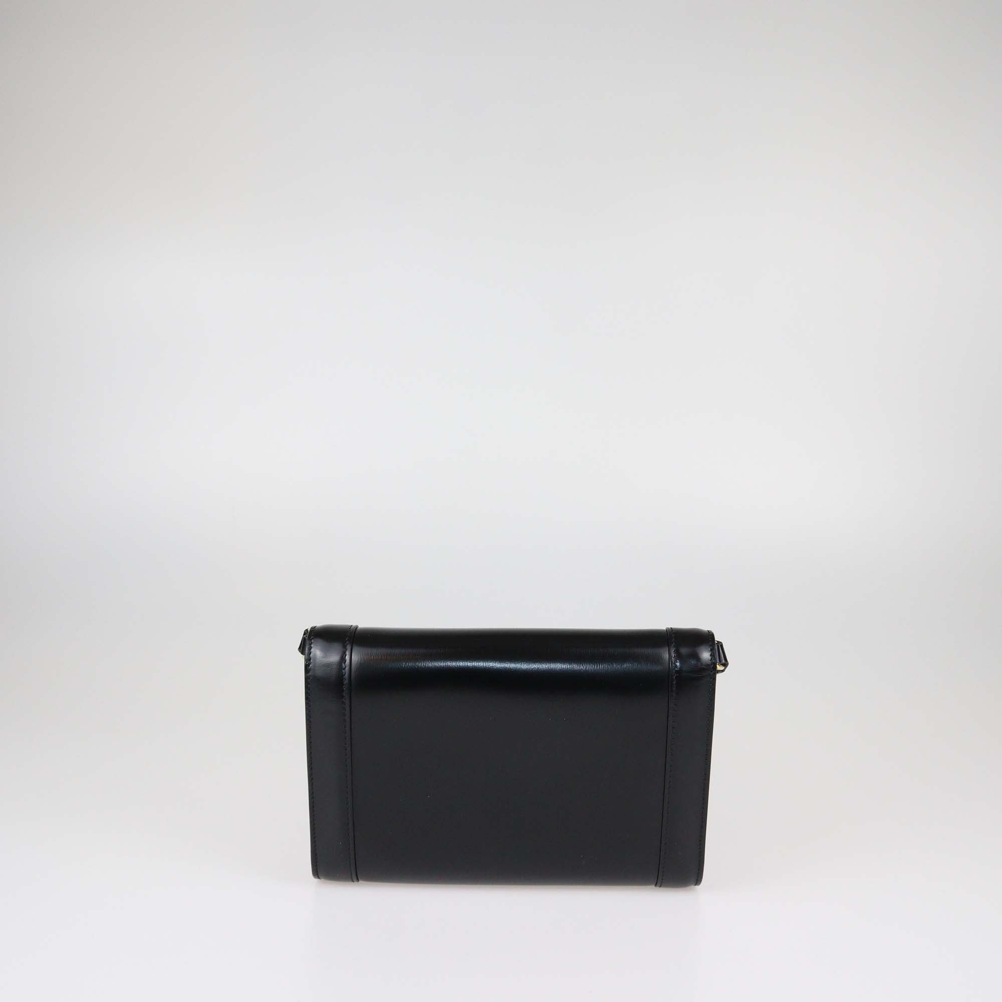 Celine Black Shiny Leather Triomphe Crossbody Bag