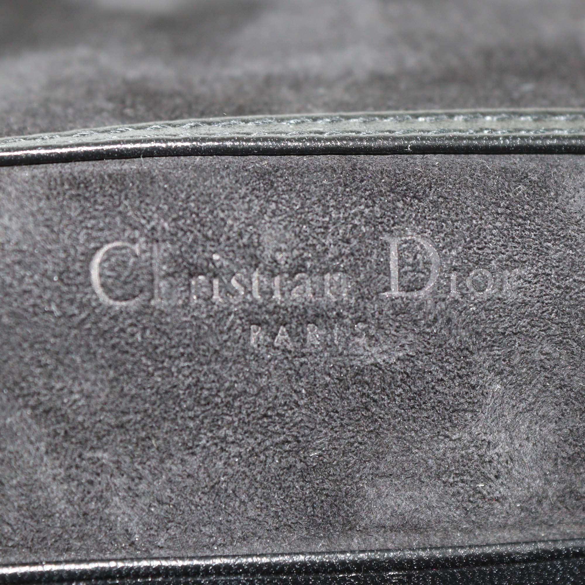 Christian Dior Black Leather D Bee Wallet On Chain