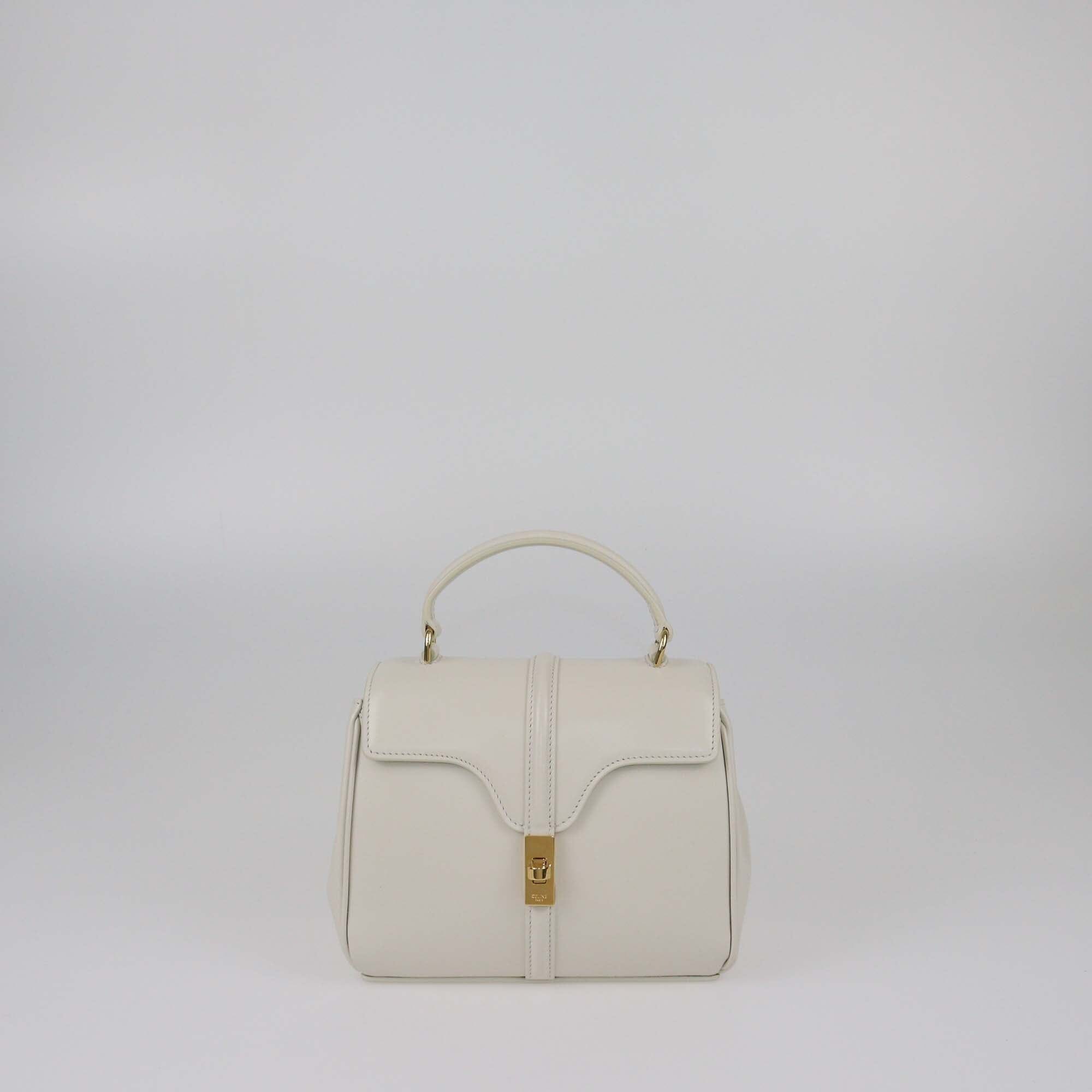 Celine White Mini 16 Top Handle Bag Womens Celine
