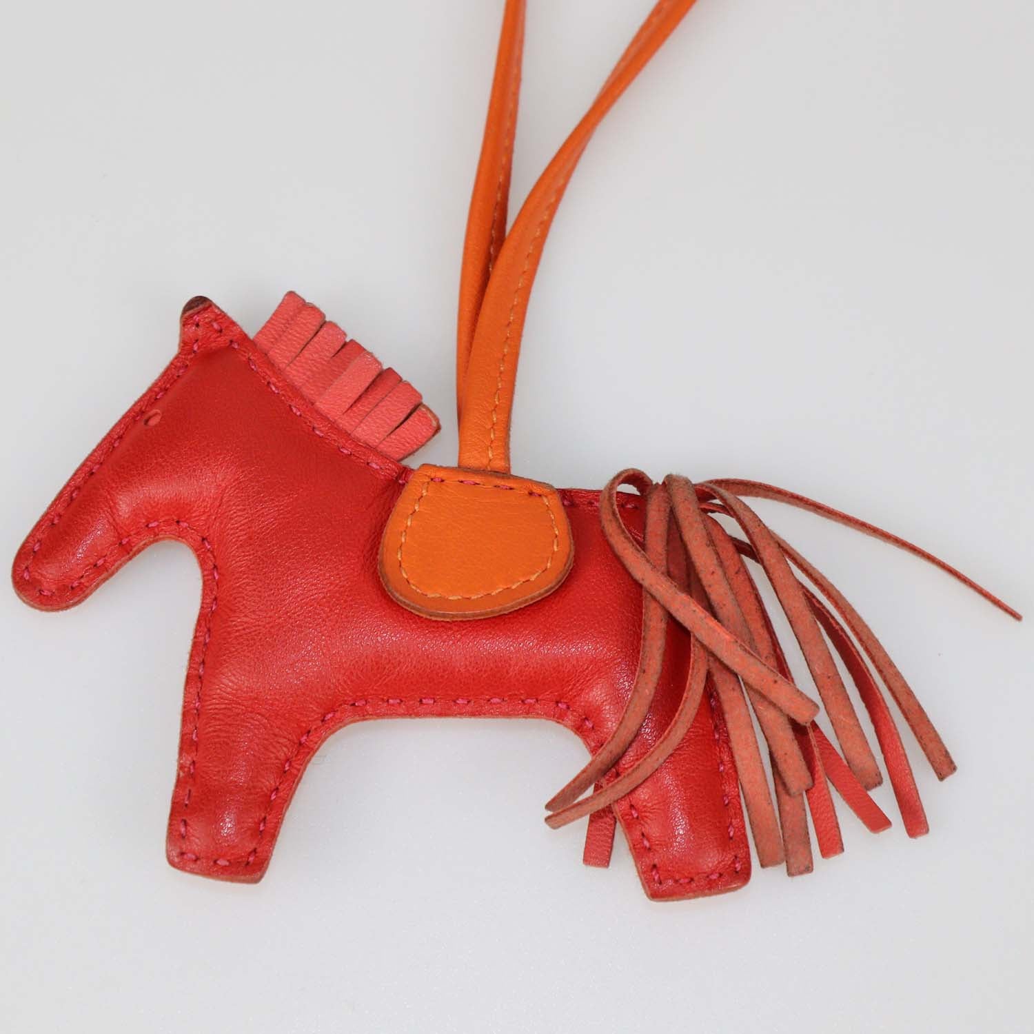 Hermes Orange/Cornaline Milo Leather Rodeo PM Bag Charm