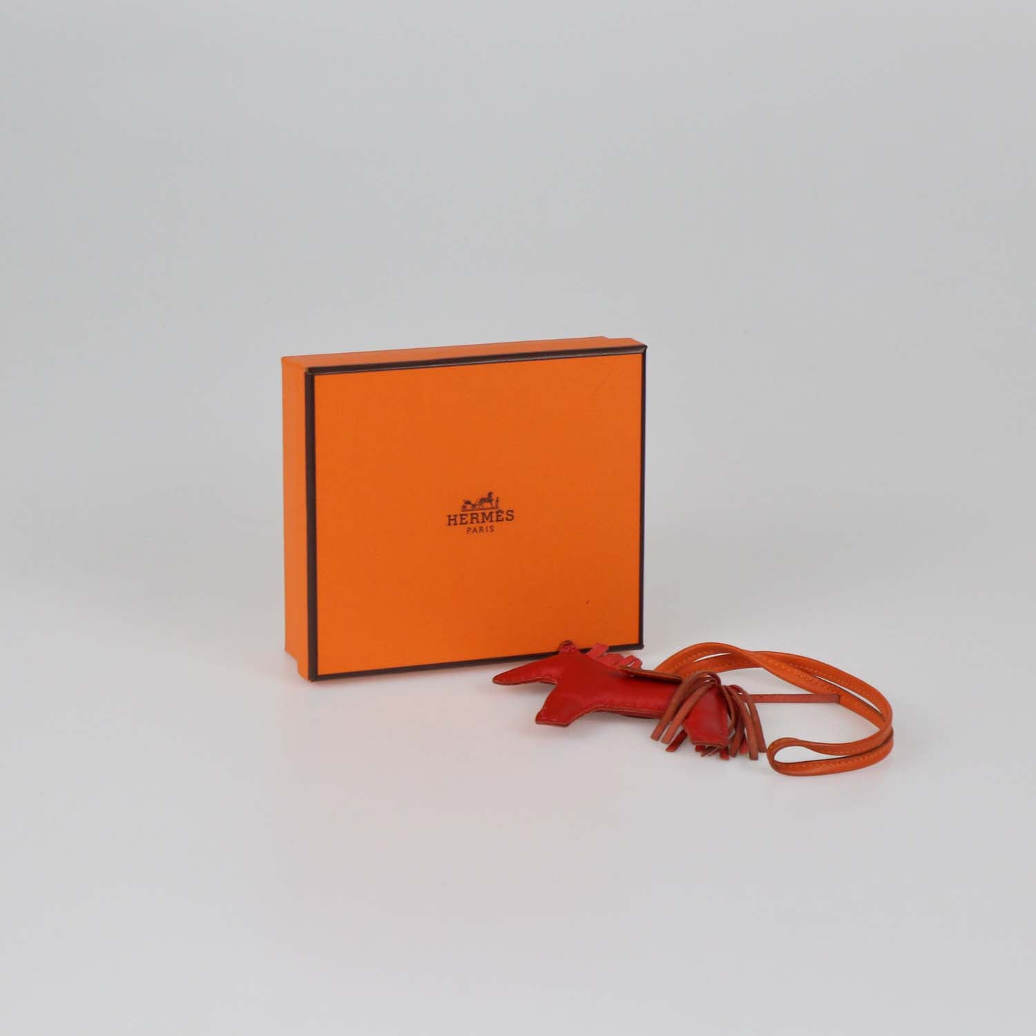 Hermes Orange/Cornaline Milo Leather Rodeo PM Bag Charm