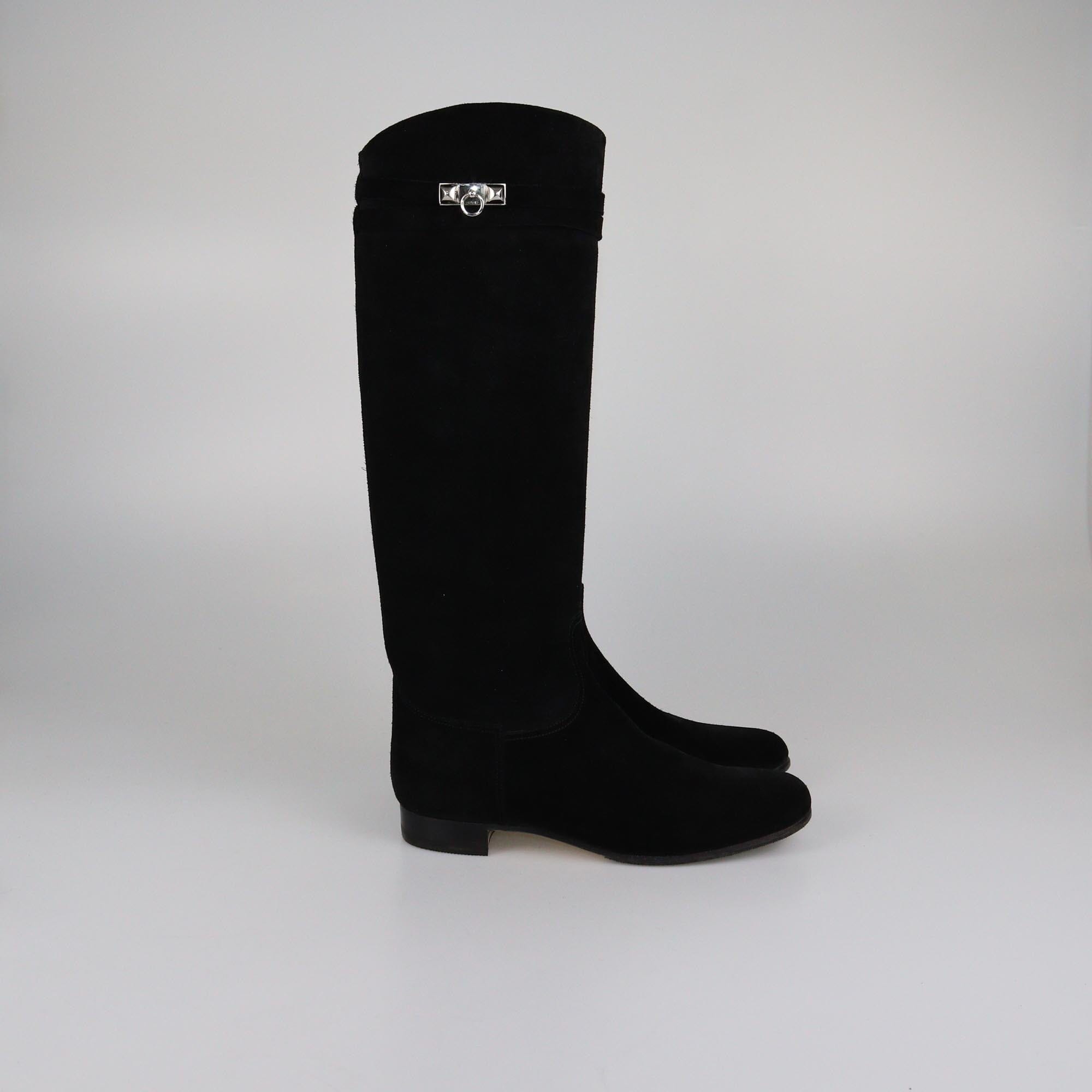 Hermes Black Collier De Chien High Boots Womens Hermes