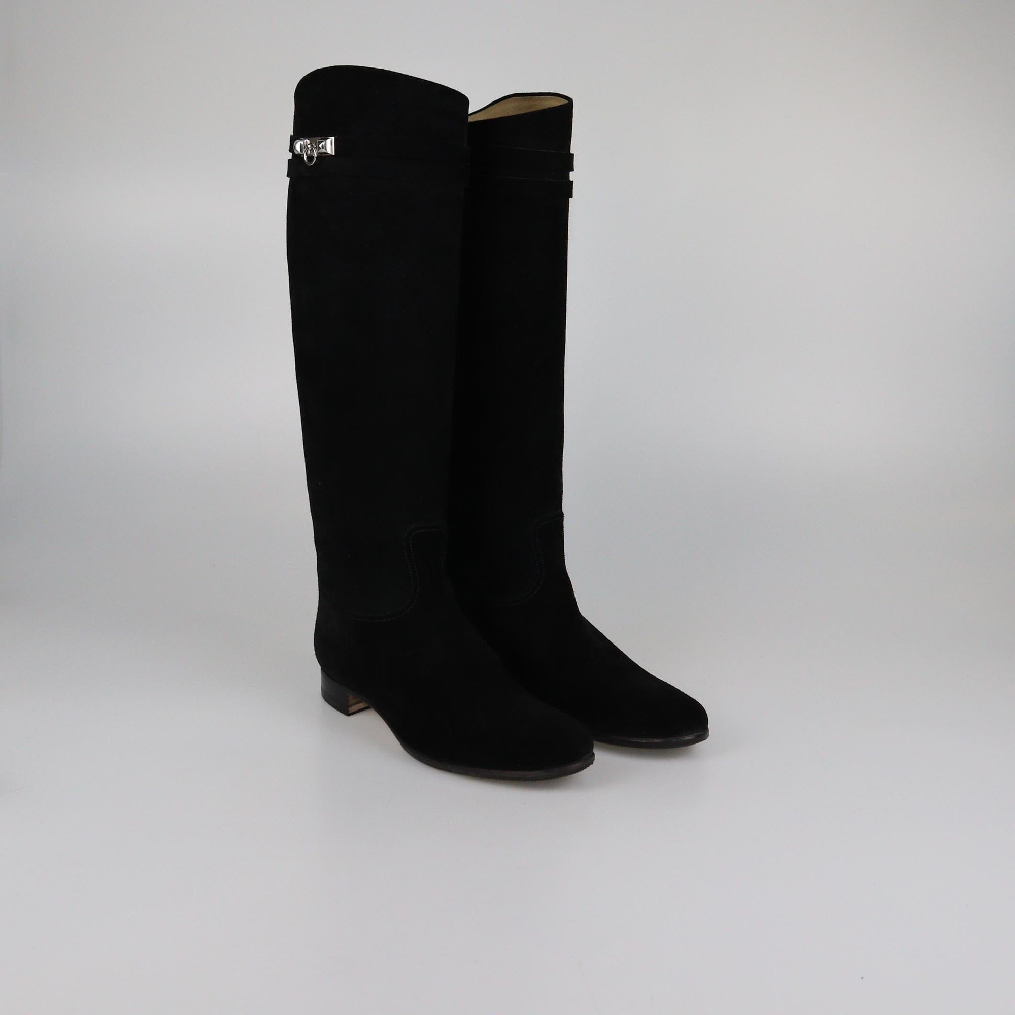 Hermes Black Collier De Chien High Boots Womens Hermes