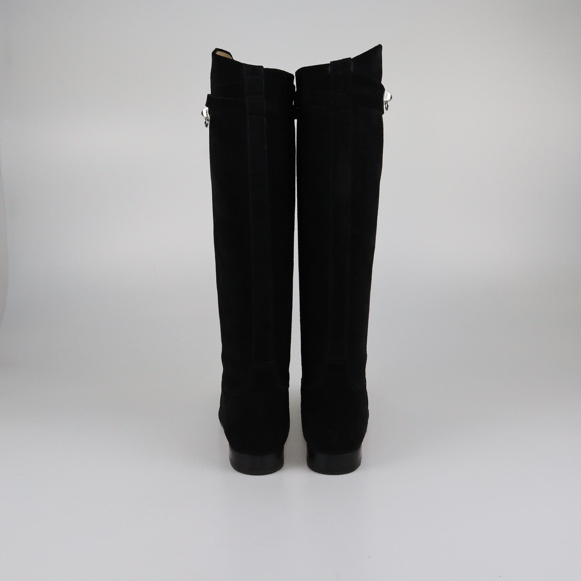 Hermes Black Collier De Chien High Boots Womens Hermes