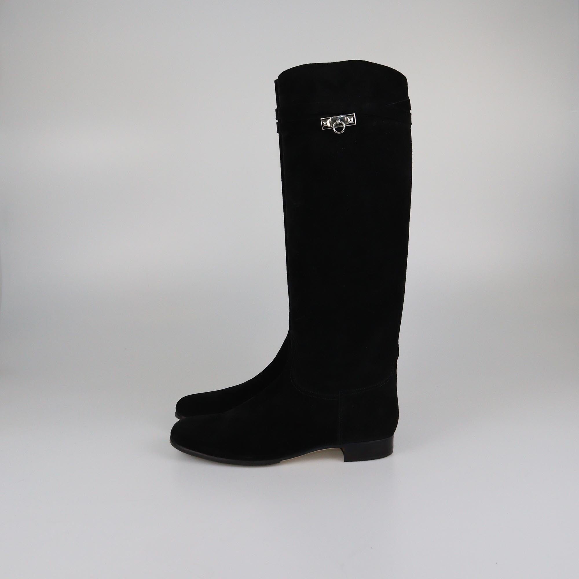 Hermes Black Collier De Chien High Boots Womens Hermes