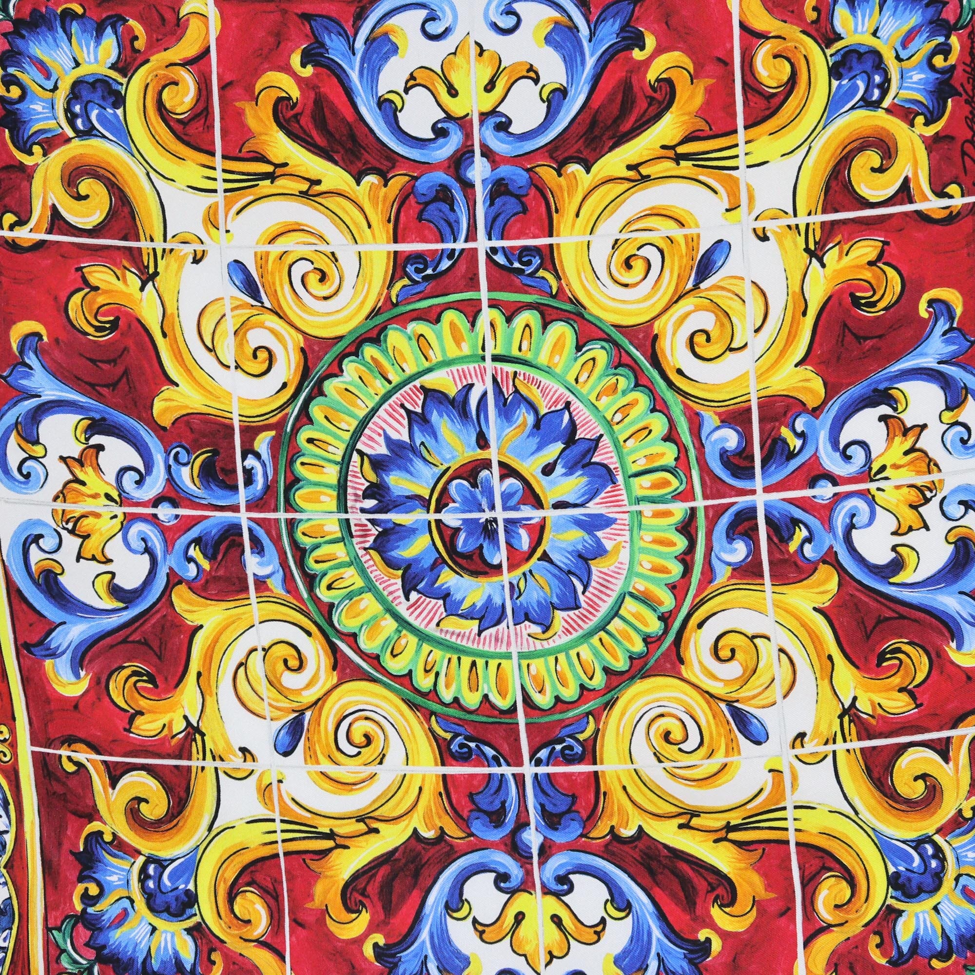 Dolce & Gabbana Multicolor Majolica Print Handkerchief Womens Dolce & Gabbana