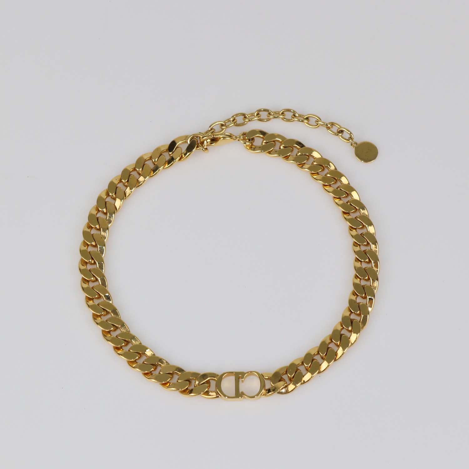 Christian Dior Gold Tone CD Danseuse Etoile Choker Necklace