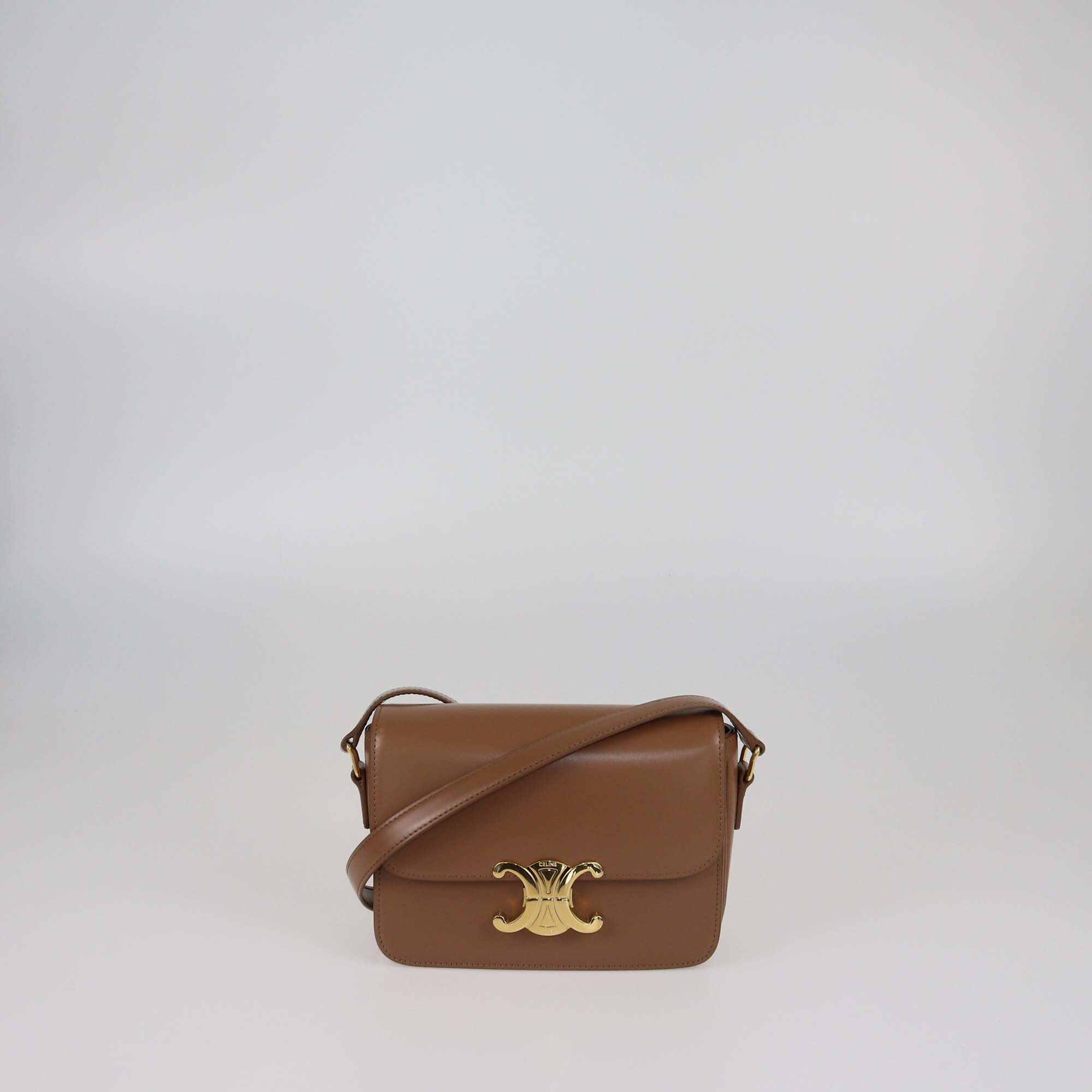 Celine Brown Teen Triomphe Shoulder Bag Womens Celine