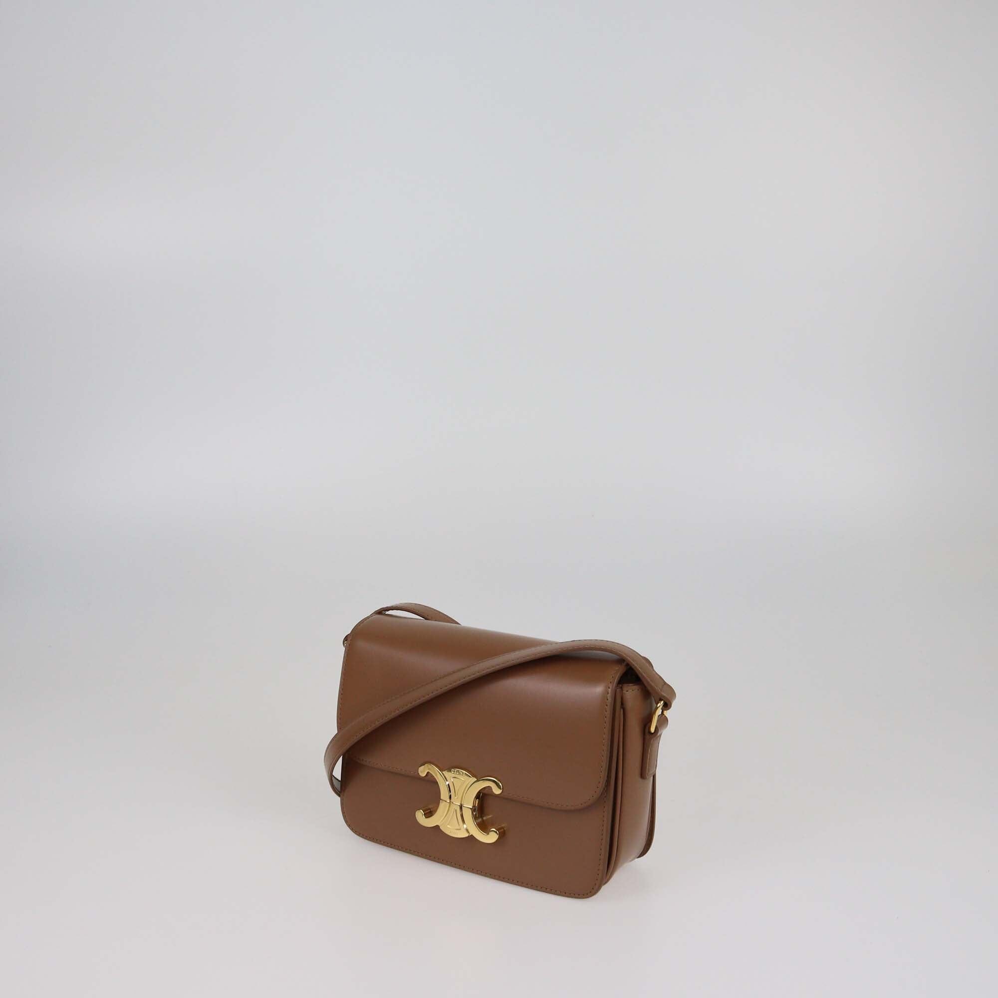 Celine Brown Teen Triomphe Shoulder Bag Womens Celine