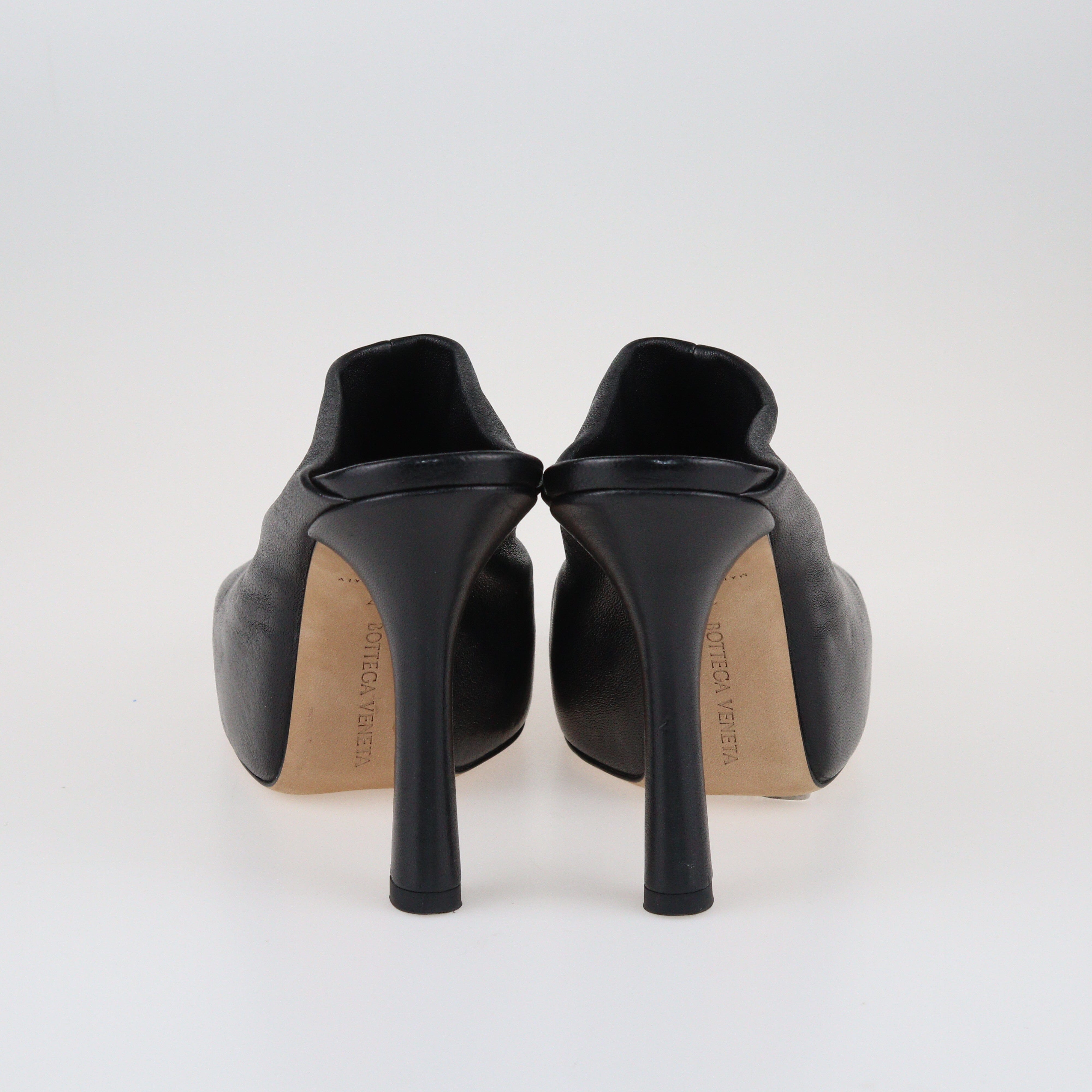 Black Square Toe Mules Shoes Bottega Veneta