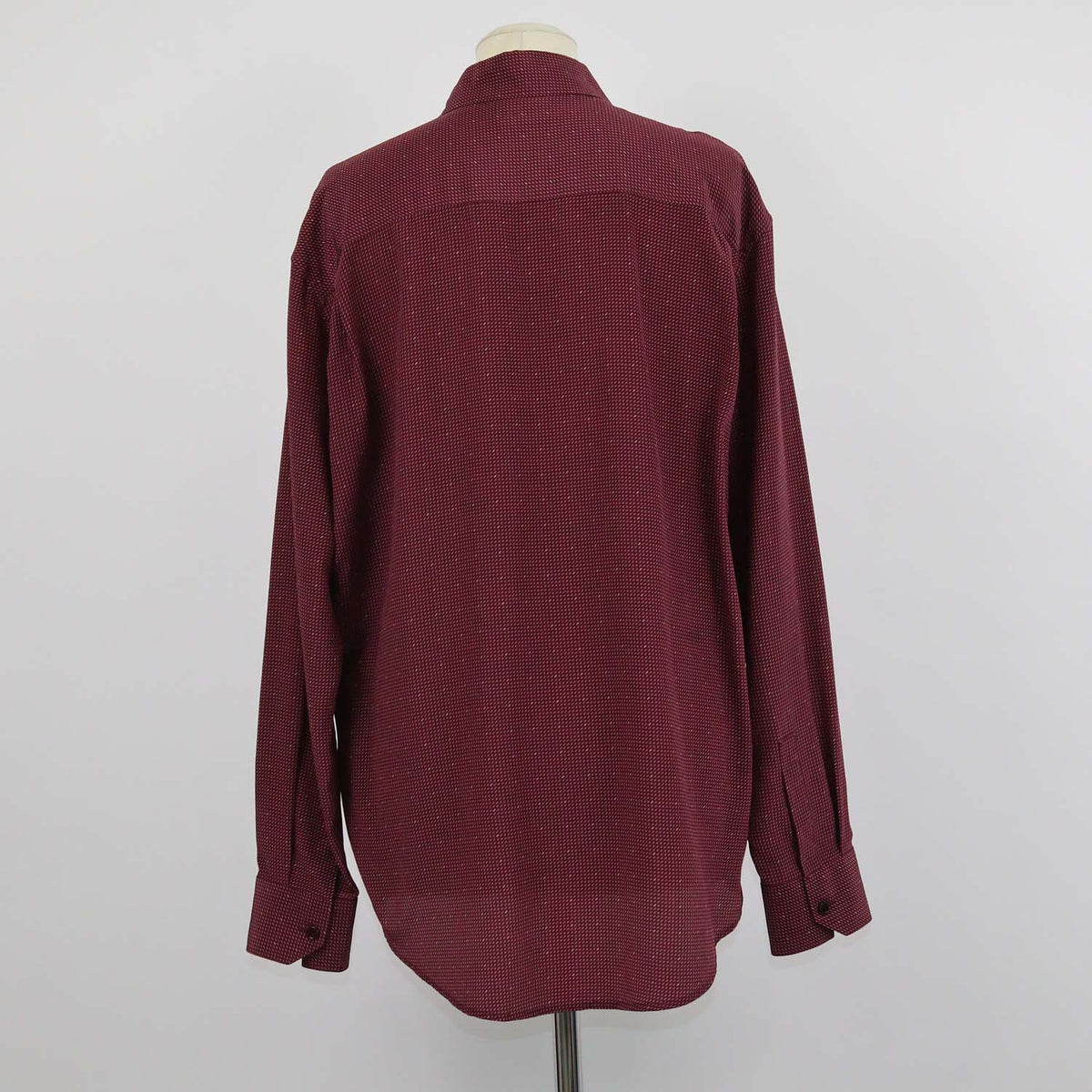 Saint Laurent Burgundy Silk Cassandre Longsleeve Shirt
